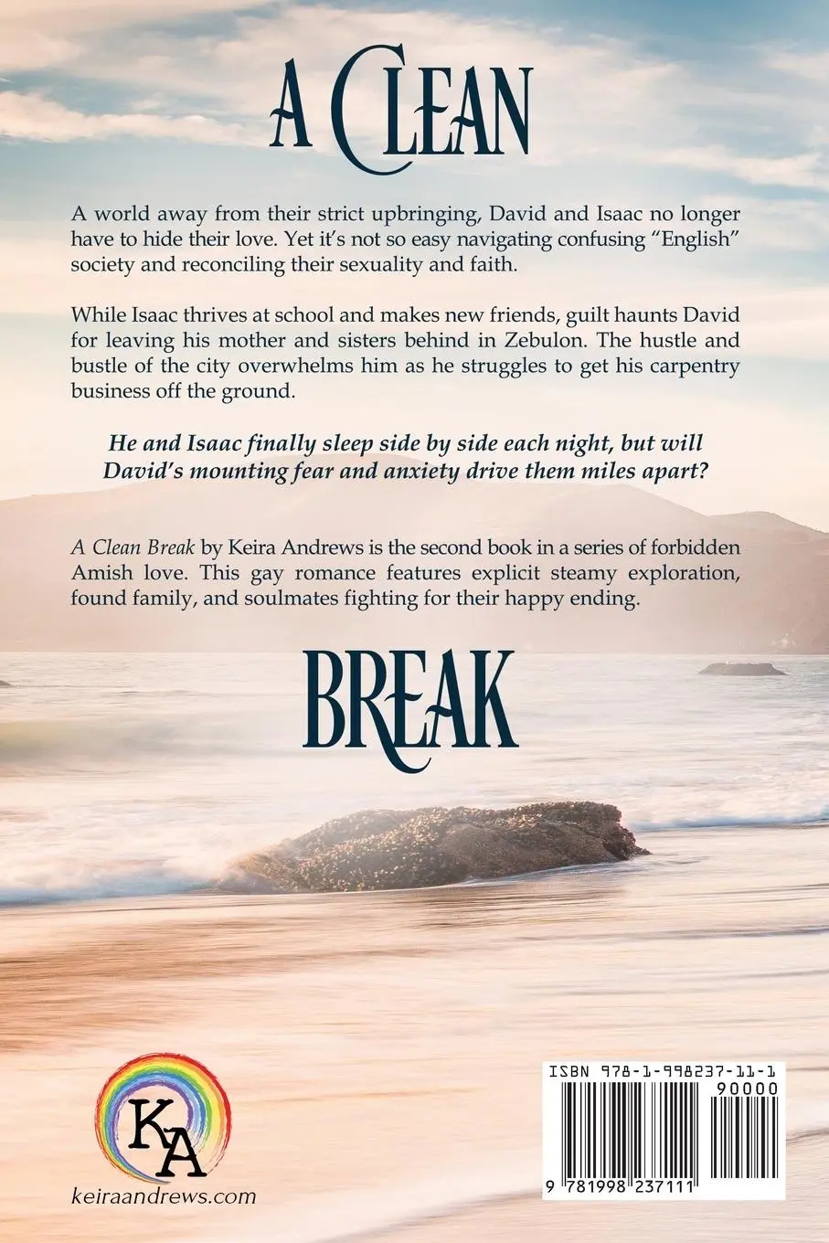Rückseite: 9781998237111 | A Clean Break | Keira Andrews | Taschenbuch | Gay Amish Romance | 2024