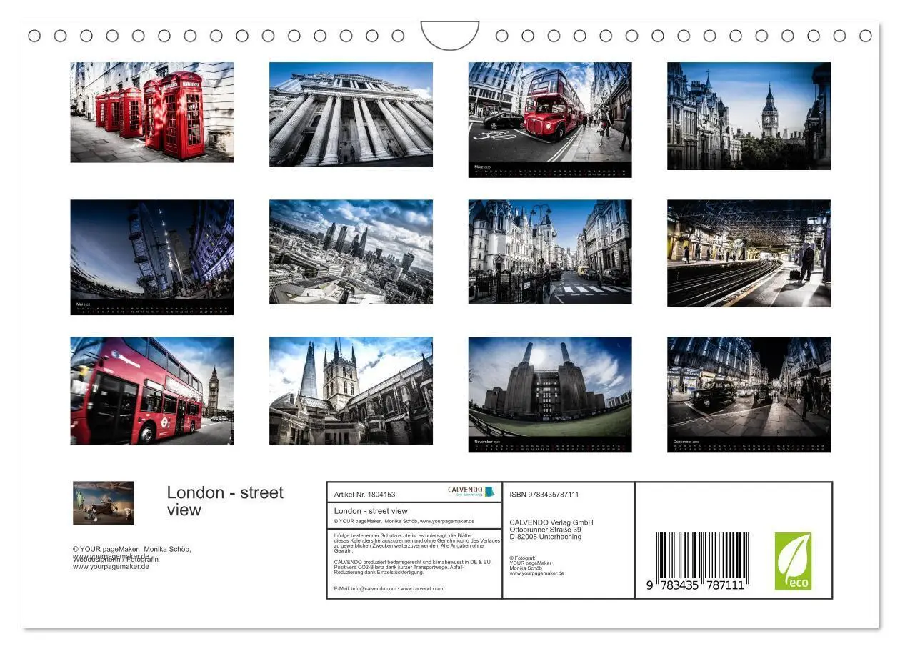Bild: 9783435787111 | London - street view (Wandkalender 2025 DIN A4 quer), CALVENDO...