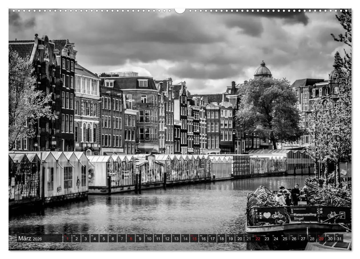 Bild: 9783516037111 | AMSTERDAM Stadtherz in Monochrom (hochwertiger Premium Wandkalender...