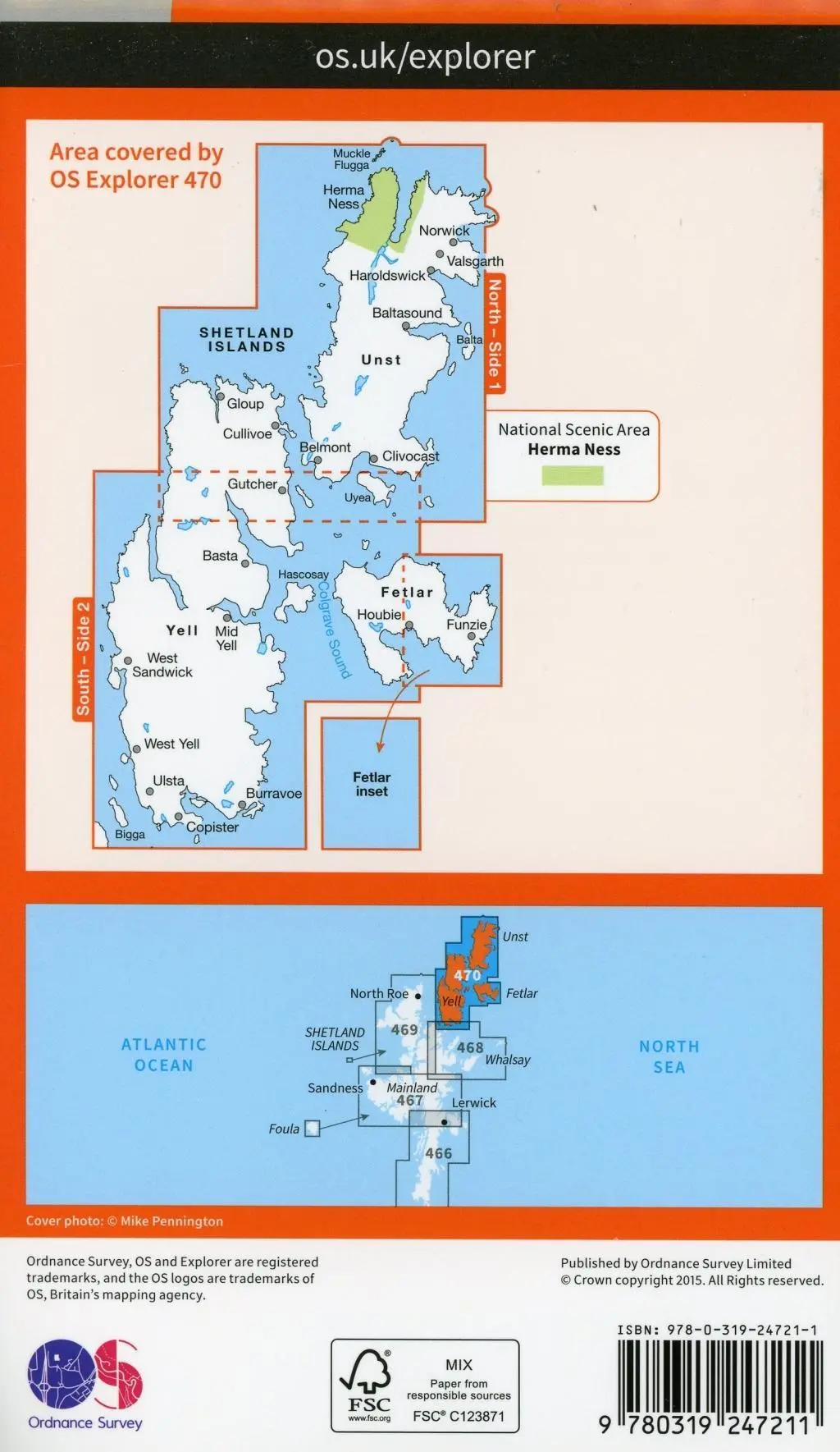 Bild: 9780319247211 | Shetland - Unst, Yell and Fetlar | Ordnance Survey | (Land-)Karte