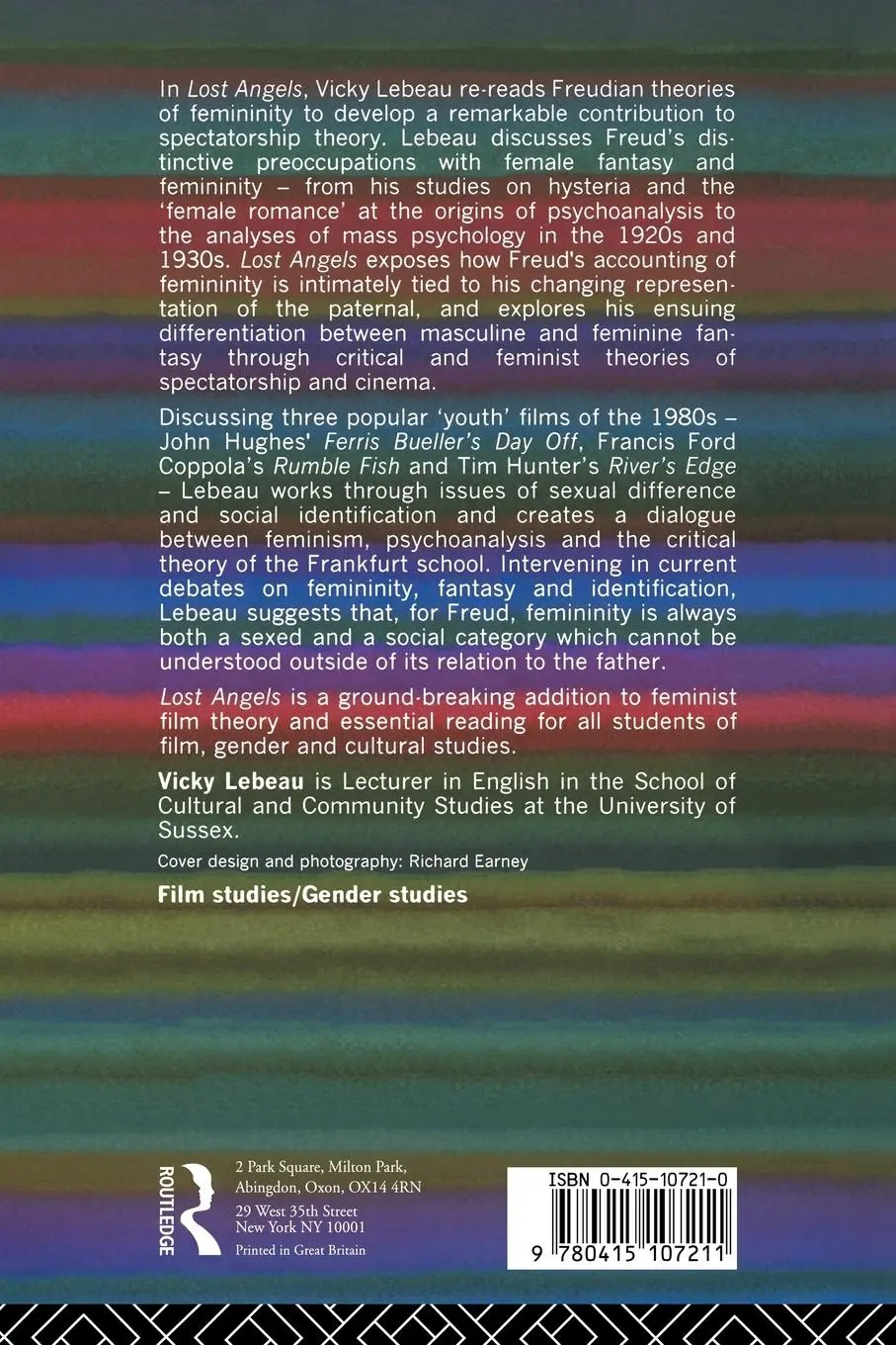 Rückseite: 9780415107211 | Lost Angels | Psychoanalysis and Cinema | Vicky Lebeau | Taschenbuch