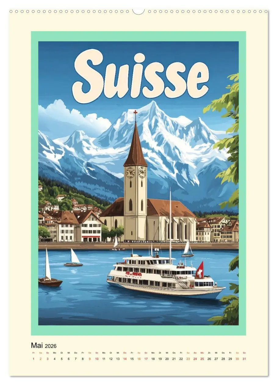 Bild: 9783457247211 | Weltreise - nostalgische Poster (Wandkalender 2026 DIN A2 hoch),...