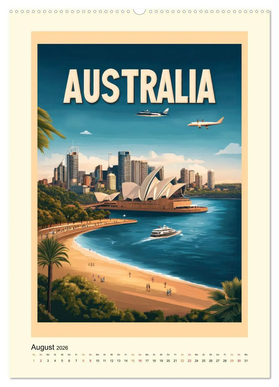 Bild: 9783457247211 | Weltreise - nostalgische Poster (Wandkalender 2026 DIN A2 hoch),...