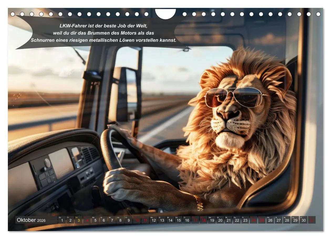 Bild: 9783457317211 | Tierisch lustige LKW-Fahrer (Wandkalender 2026 DIN A4 quer),...