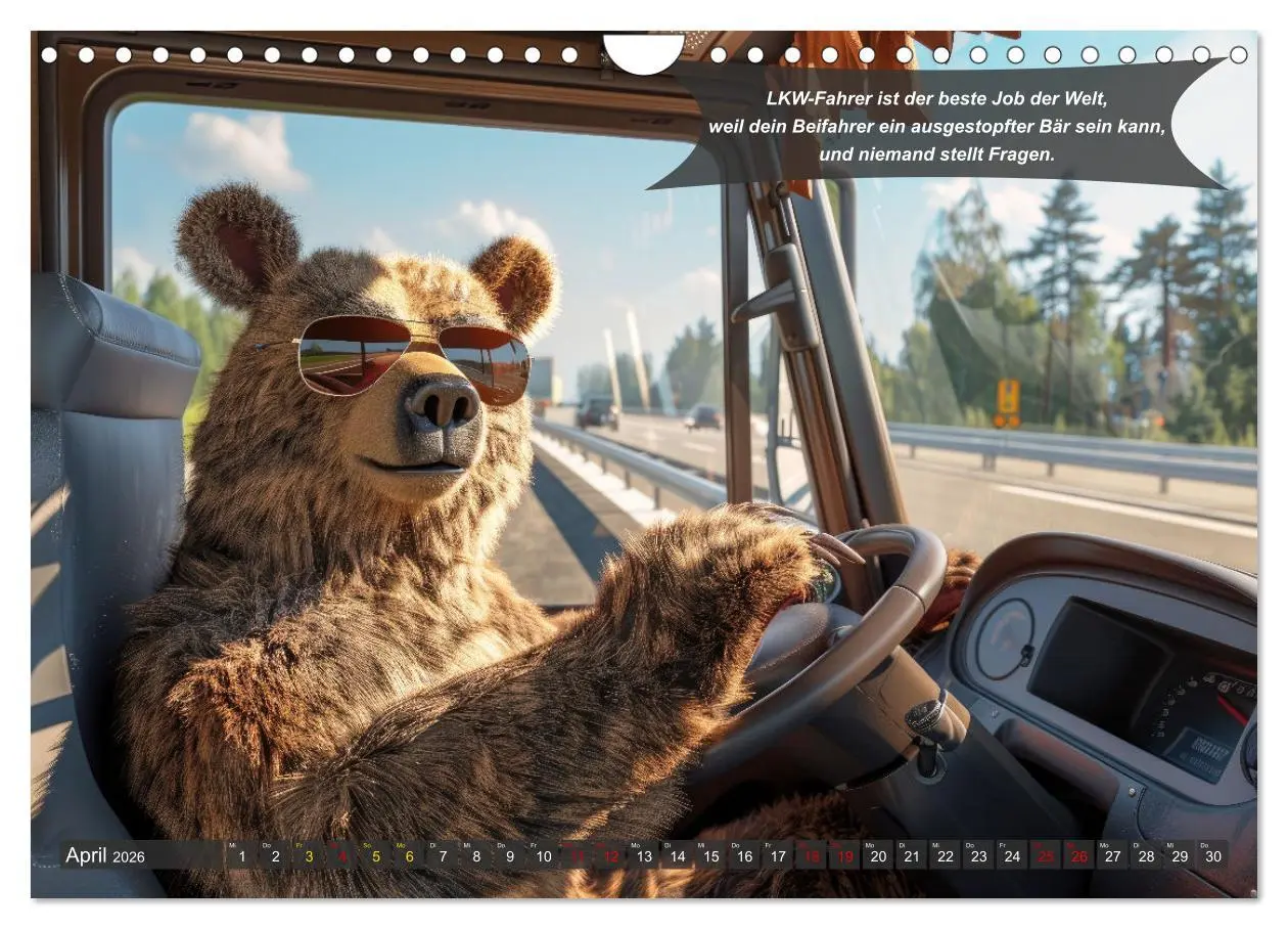 Bild: 9783457317211 | Tierisch lustige LKW-Fahrer (Wandkalender 2026 DIN A4 quer),...