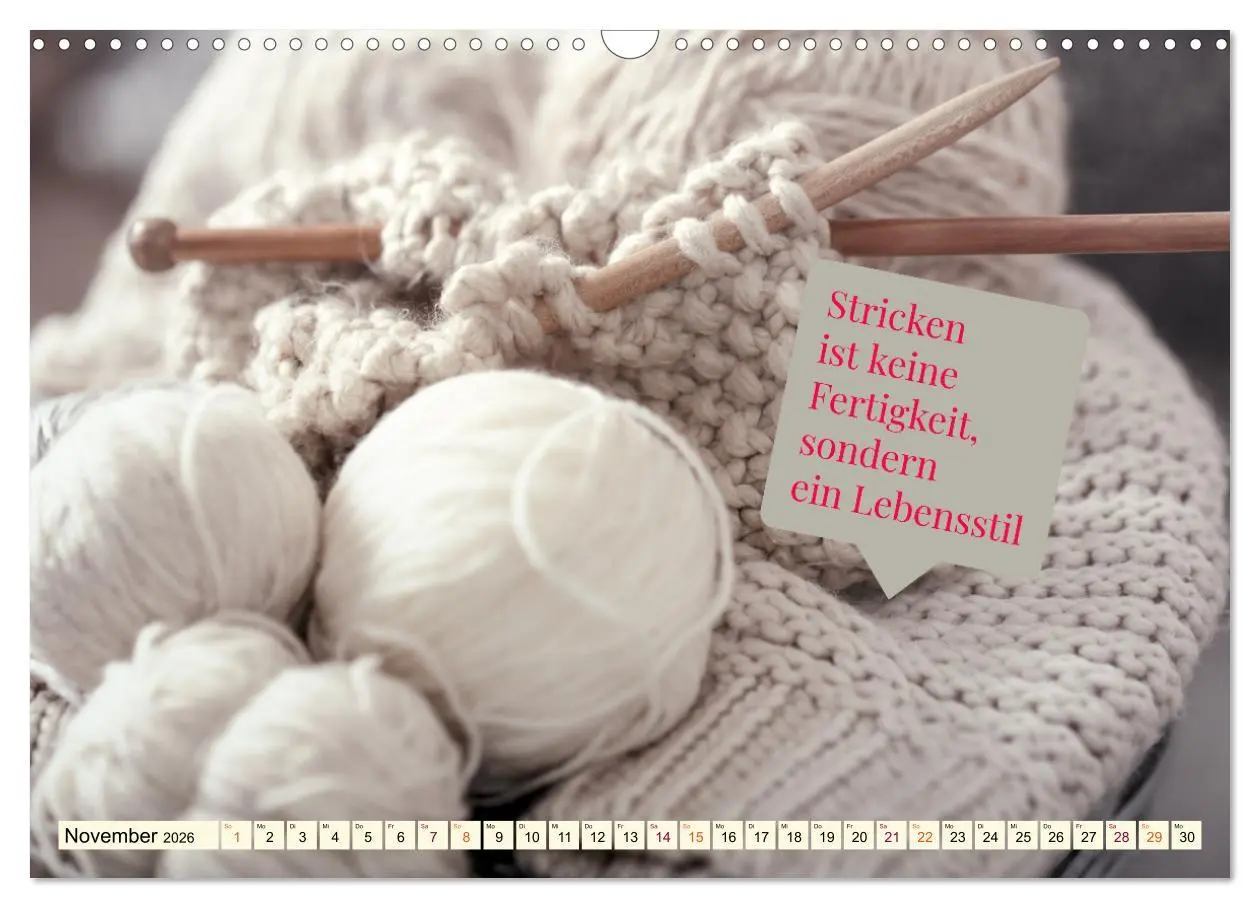 Bild: 9783457557211 | WOLLE Stricken ist eine Passion (Wandkalender 2026 DIN A3 quer),...