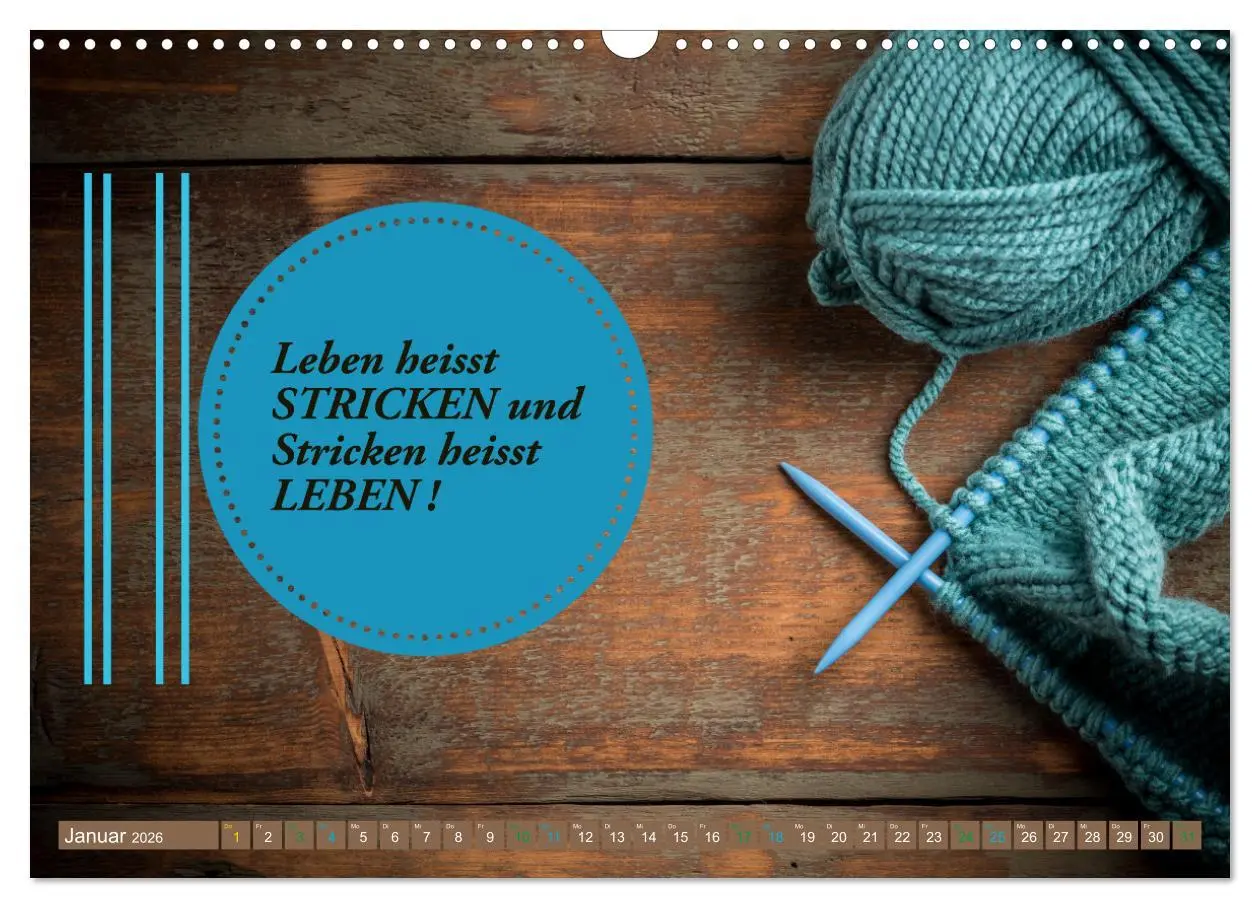 Bild: 9783457557211 | WOLLE Stricken ist eine Passion (Wandkalender 2026 DIN A3 quer),...
