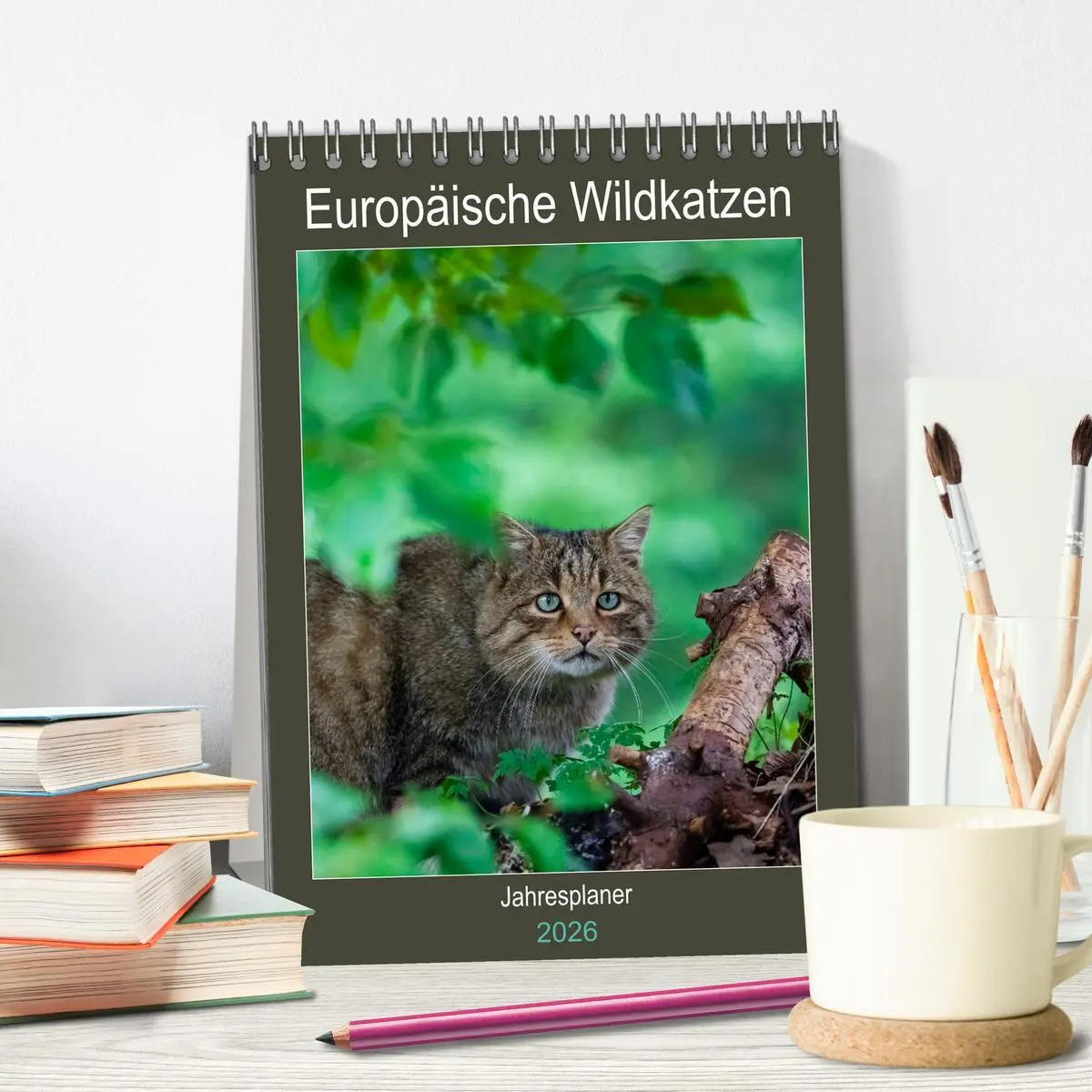 Bild: 9783516407211 | Europäische Wildkatzen - Jahresplaner (Tischkalender 2026 DIN A5...
