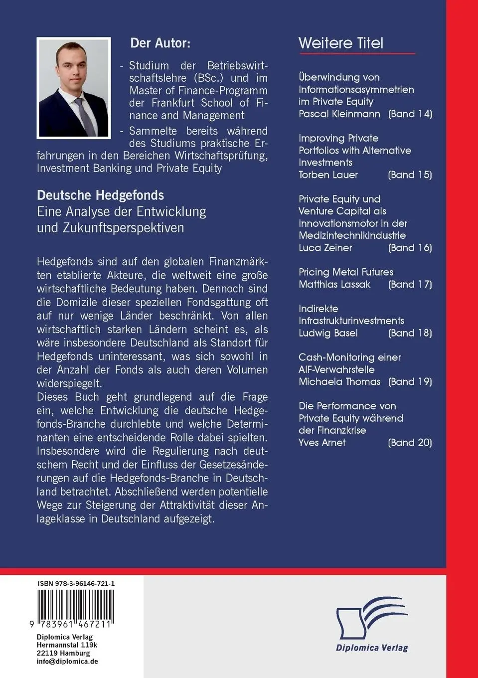 Rückseite: 9783961467211 | Deutsche Hedgefonds - Eine Analyse der Entwicklung und...