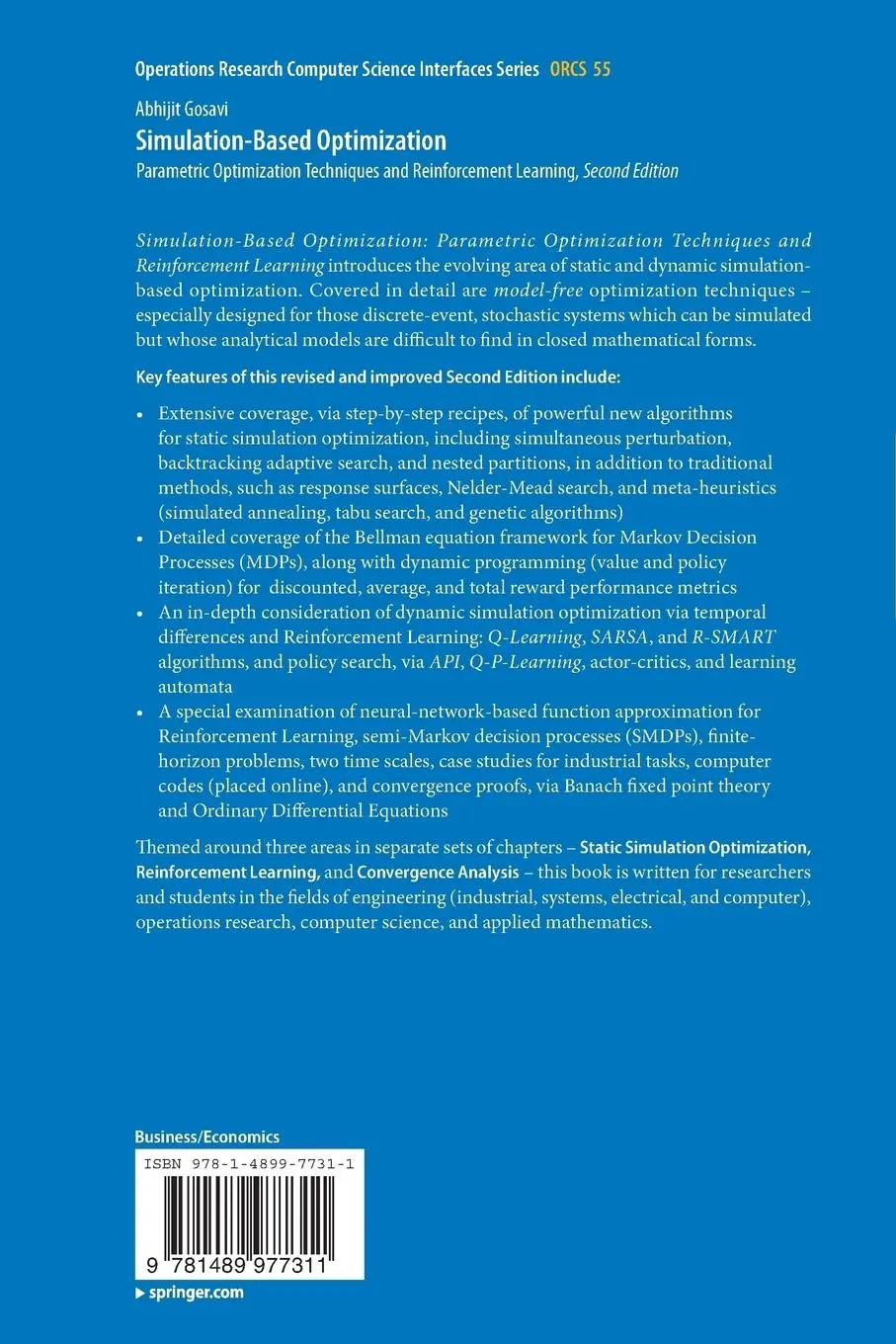 Rückseite: 9781489977311 | Simulation-Based Optimization | Abhijit Gosavi | Taschenbuch | xxvi
