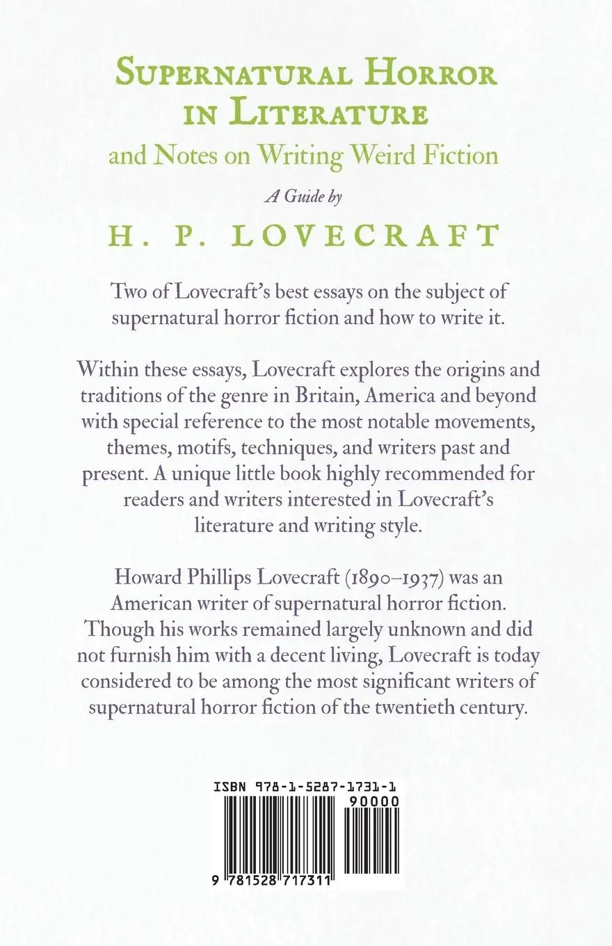 Rückseite: 9781528717311 | Supernatural Horror in Literature;And Notes on Writing Weird Fiction