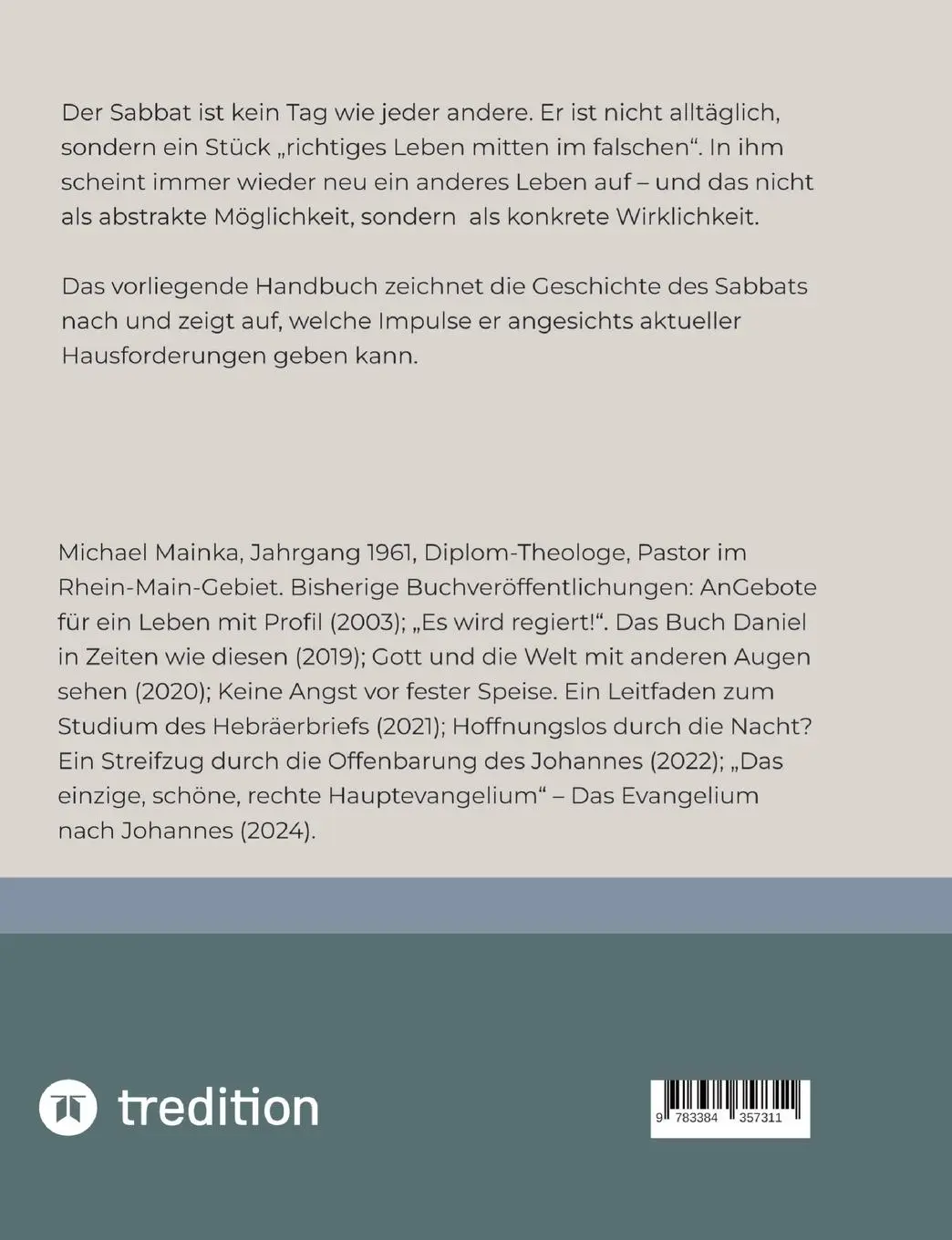 Rückseite: 9783384357311 | Ein anderer Tag und ein anderes Leben | Michael Mainka | Taschenbuch