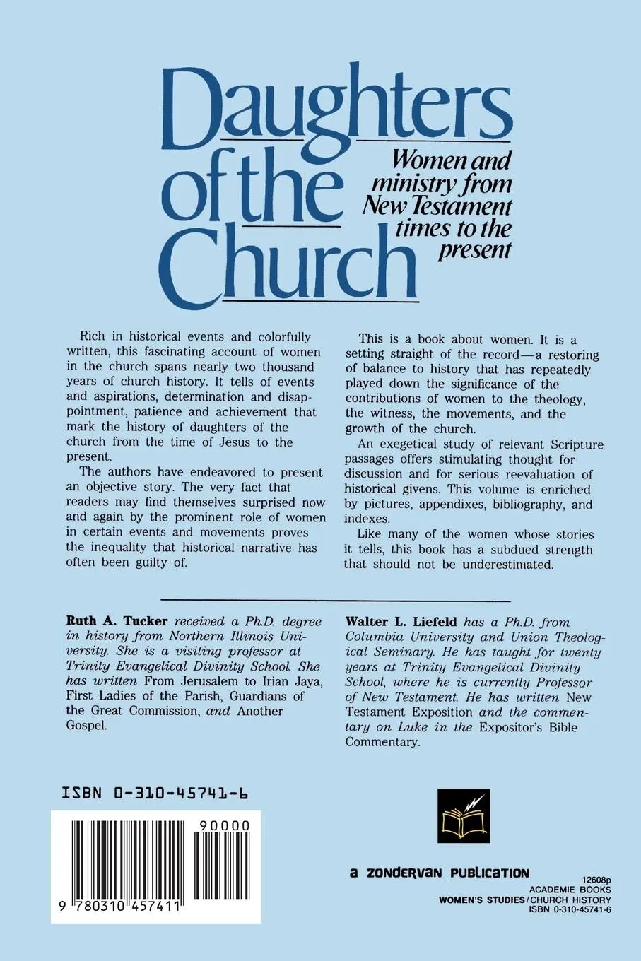 Rückseite: 9780310457411 | The Daughters of the Church | Ruth A. Tucker (u. a.) | Taschenbuch