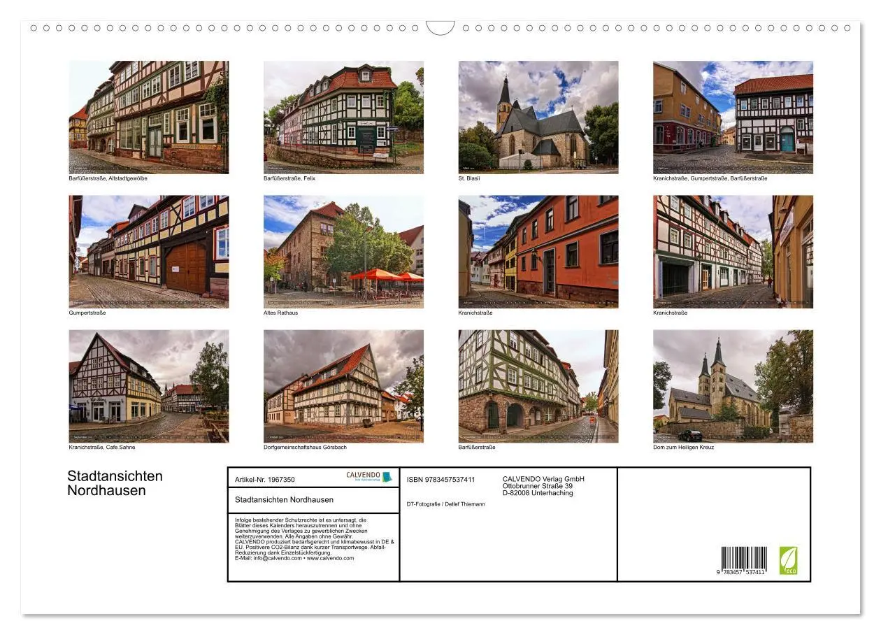 Bild: 9783457537411 | Stadtansichten Nordhausen (Wandkalender 2026 DIN A2 quer), CALVENDO...