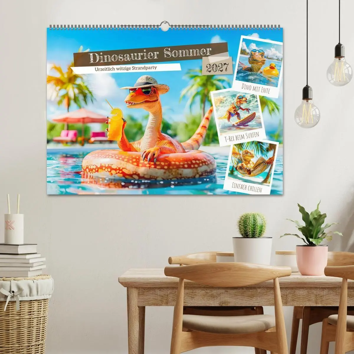 Bild: 9783516937411 | Dinosaurier Sommer - Urzeitlich witzige Strandparty (Wandkalender...