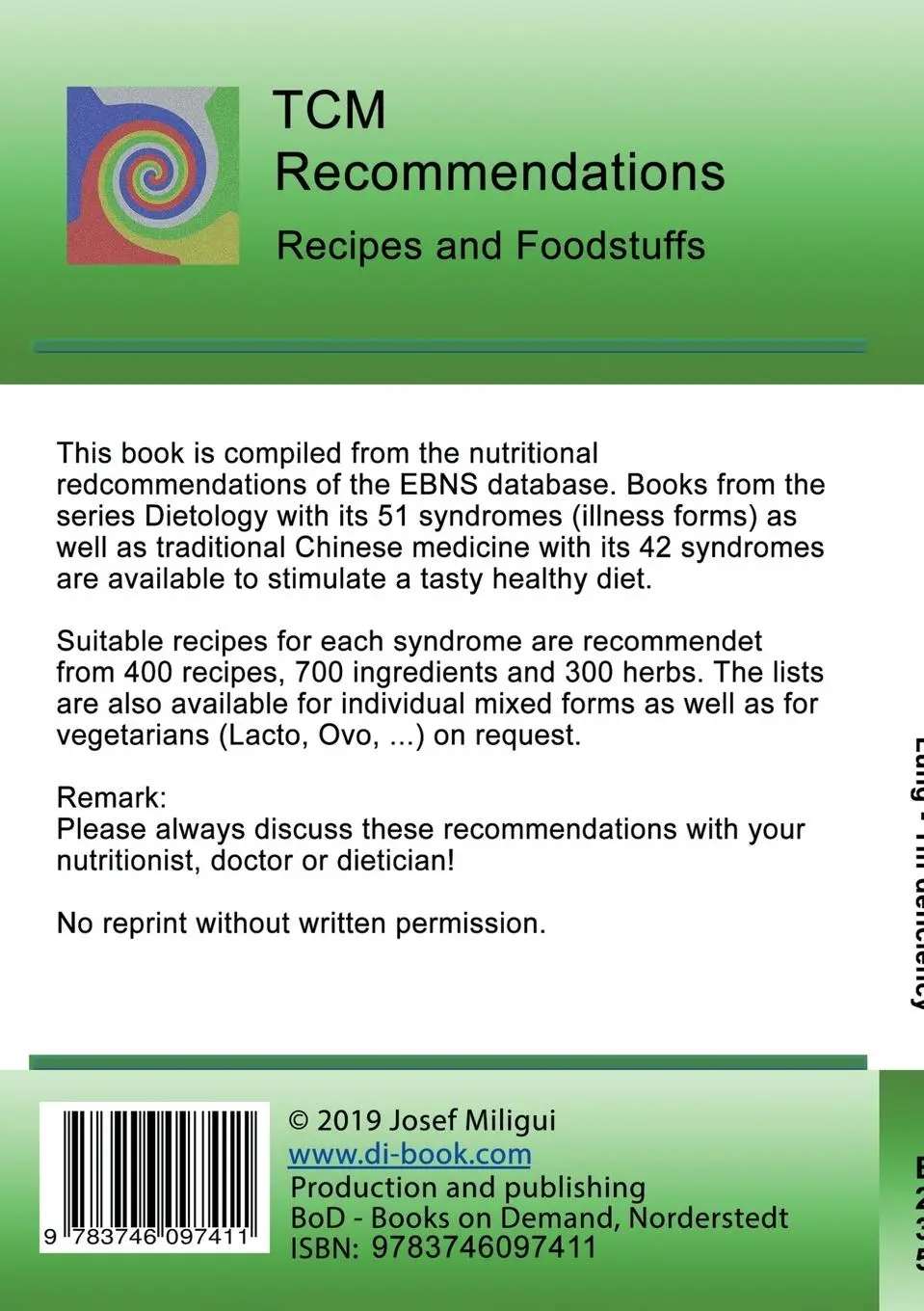 Rückseite: 9783746097411 | TCM - Lung - Yin deficiency | E235 TCM - Lung - Yin deficiency | Buch
