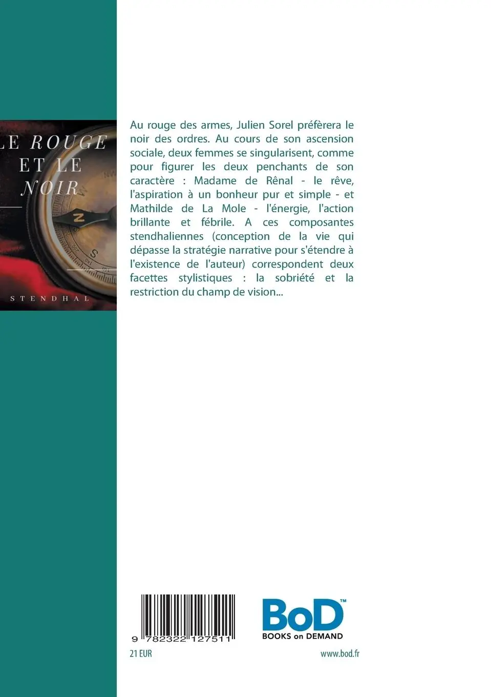 Rückseite: 9782322127511 | Le Rouge et le Noir de Stendhal | Stendhal | Taschenbuch | 456 S.