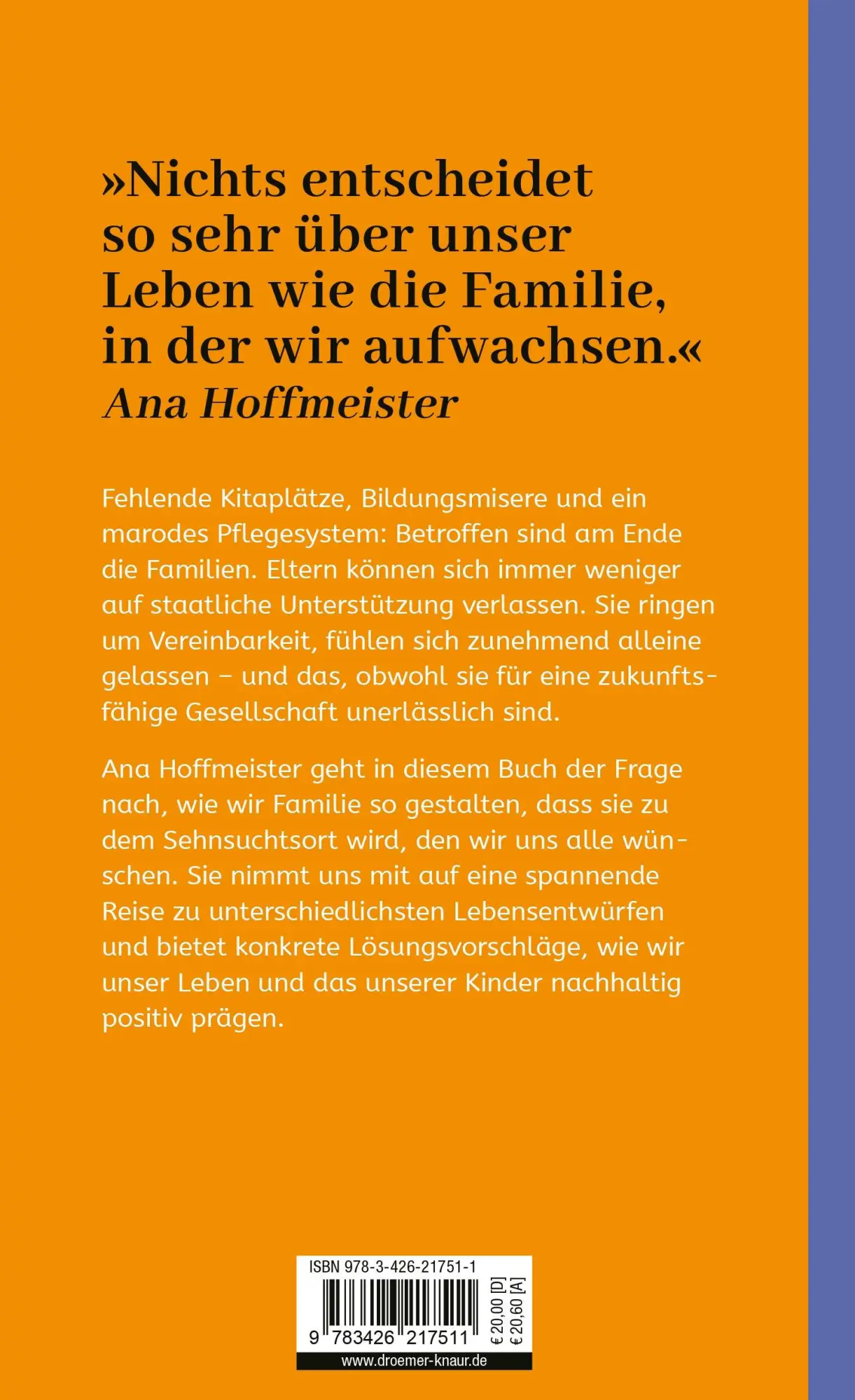 Rückseite: 9783426217511 | Future Family | Ana Hoffmeister | Taschenbuch | 288 S. | Deutsch