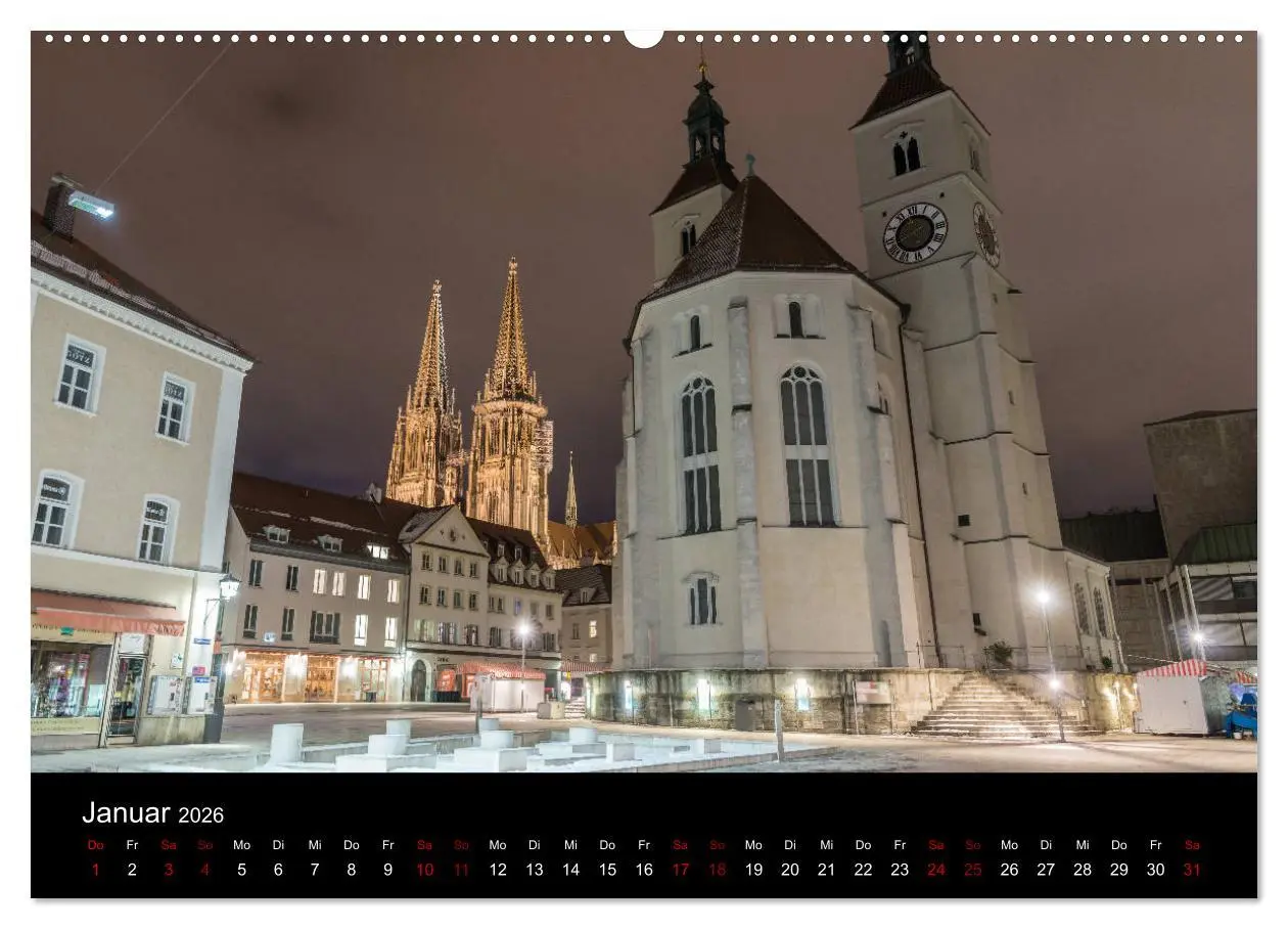 Bild: 9783516237511 | Regensburg bei Nacht (Wandkalender 2026 DIN A2 quer), CALVENDO...
