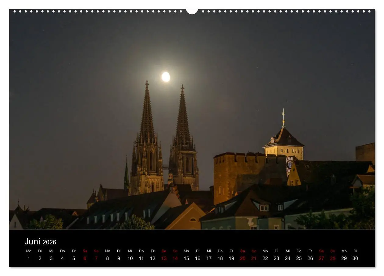 Bild: 9783516237511 | Regensburg bei Nacht (Wandkalender 2026 DIN A2 quer), CALVENDO...