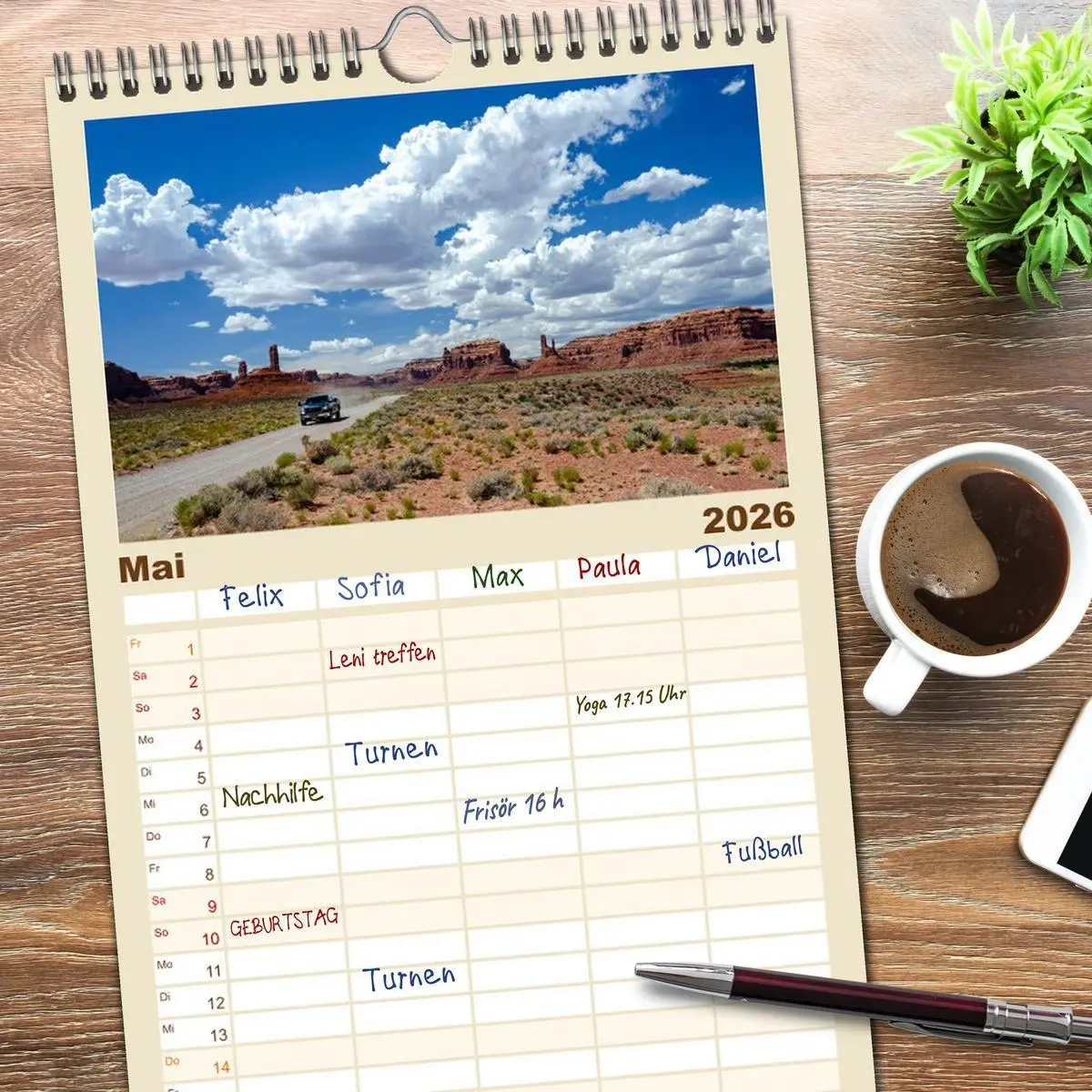 Bild: 9783516617511 | Familienplaner 2026 - USA: Roadtrip durch die Wüste mit 5 Spalten...