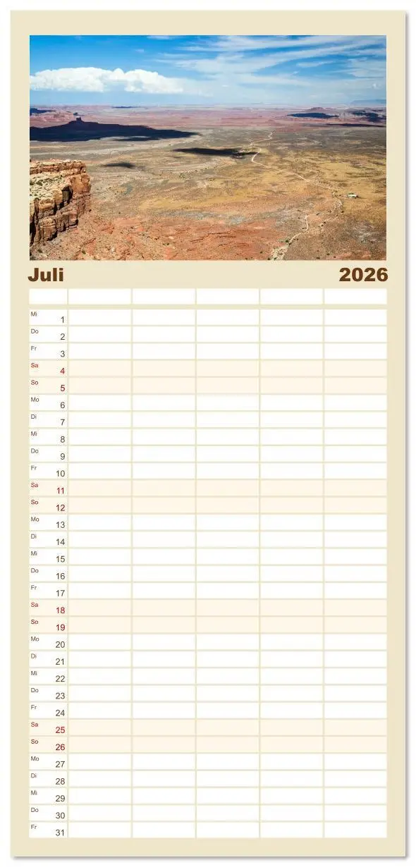 Bild: 9783516617511 | Familienplaner 2026 - USA: Roadtrip durch die Wüste mit 5 Spalten...