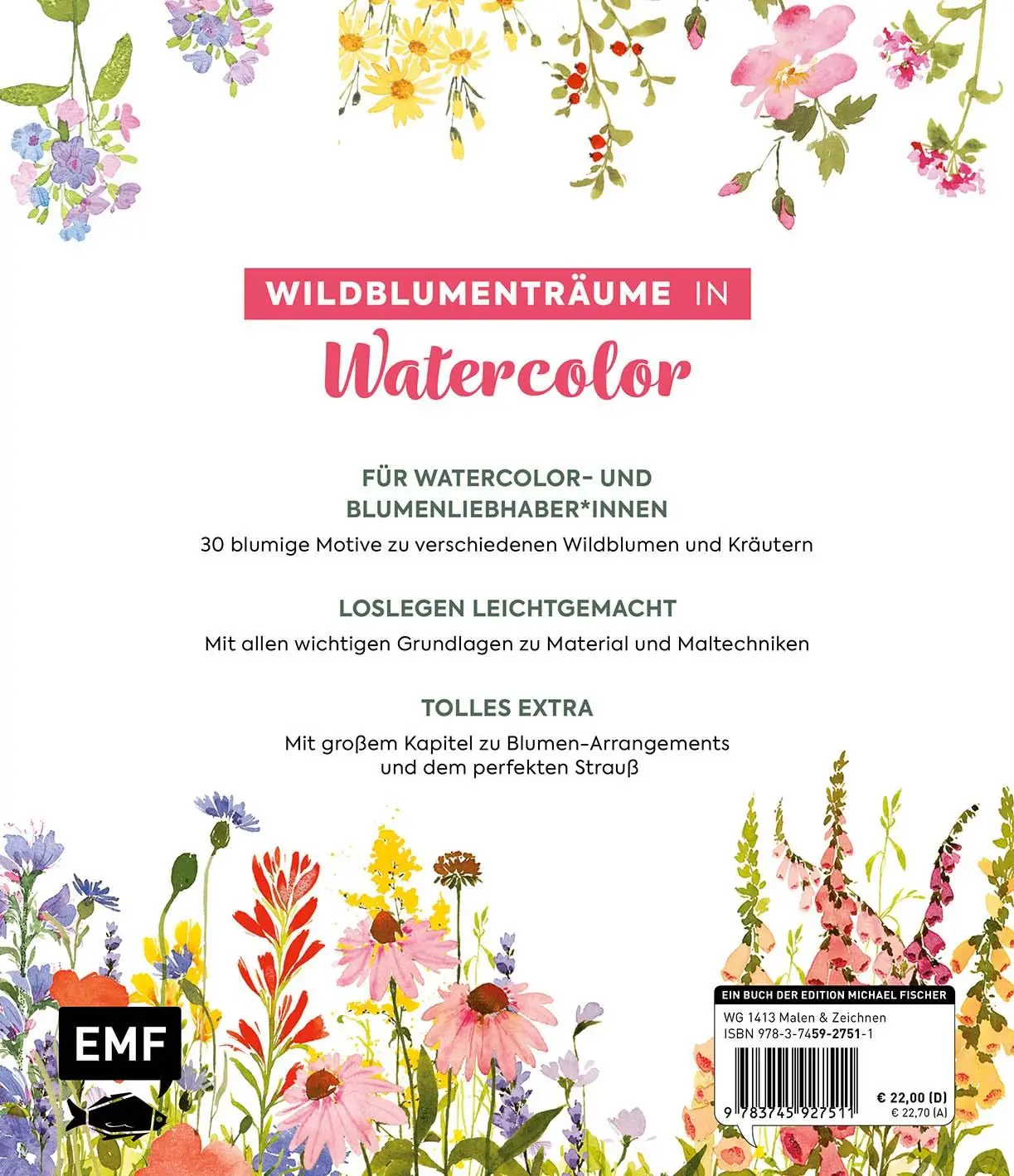 Rückseite: 9783745927511 | Wildflower Watercolor - Blumen-Aquarelle malen | Sushma Hegde | Buch