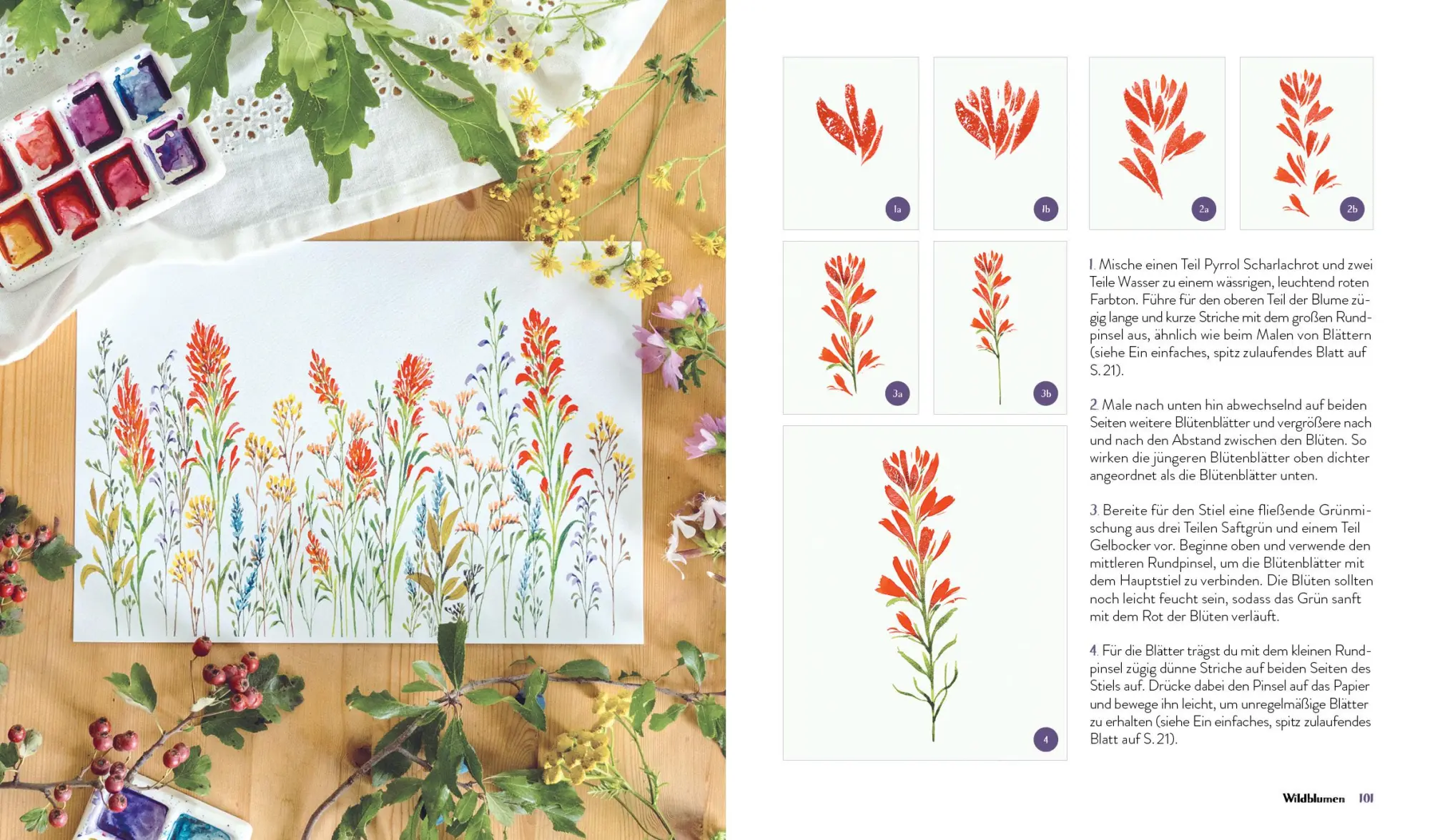 Bild: 9783745927511 | Wildflower Watercolor - Blumen-Aquarelle malen | Sushma Hegde | Buch