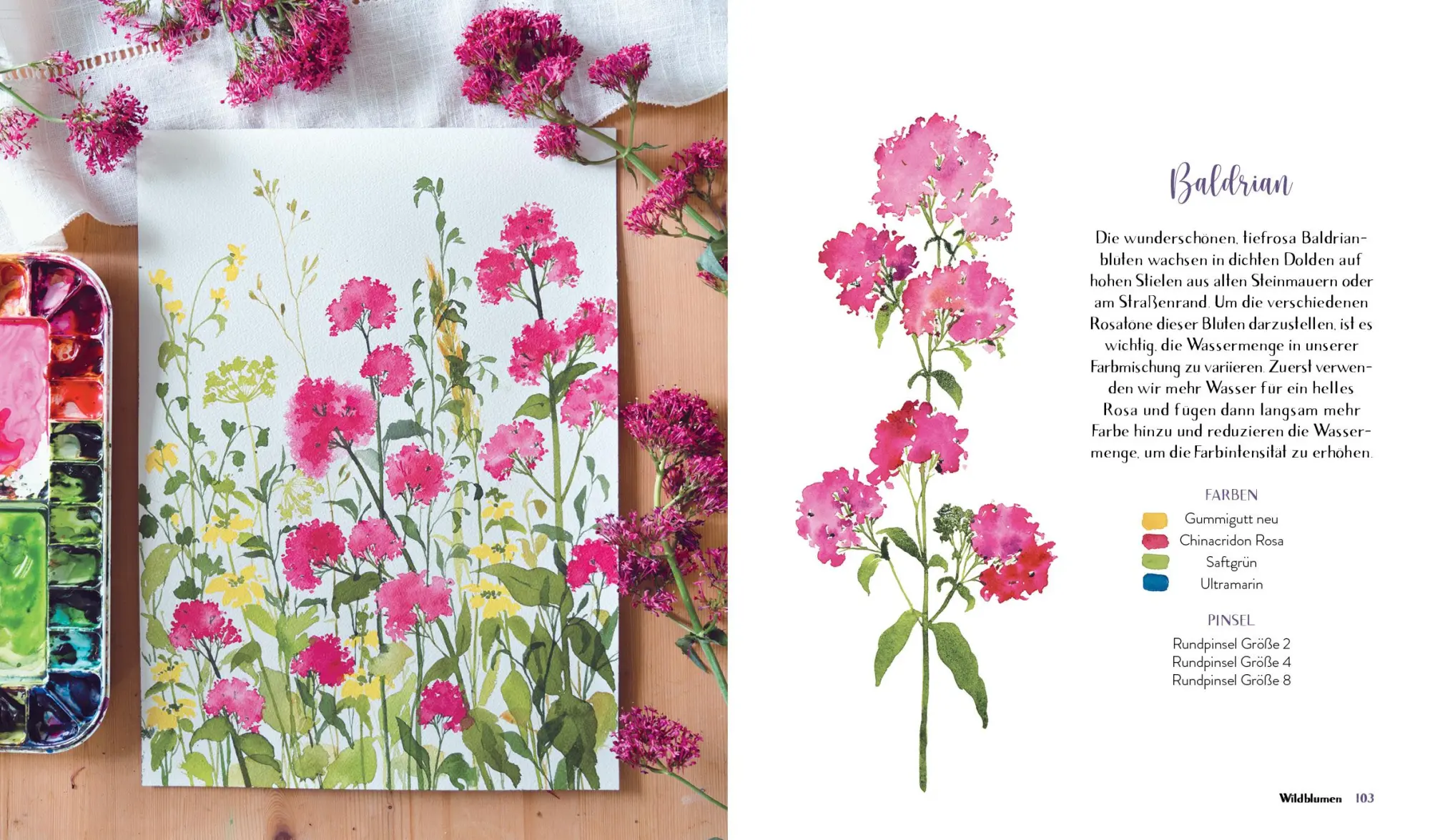 Bild: 9783745927511 | Wildflower Watercolor - Blumen-Aquarelle malen | Sushma Hegde | Buch