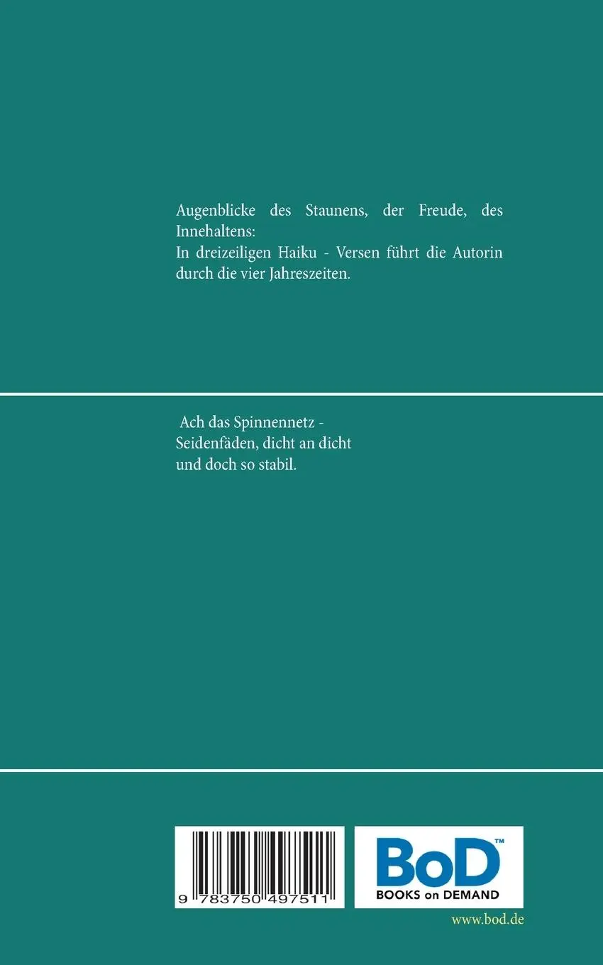 Rückseite: 9783750497511 | Durch die Jahreszeiten mit Haiku - Versen | Angelika Tzschoppe | Buch