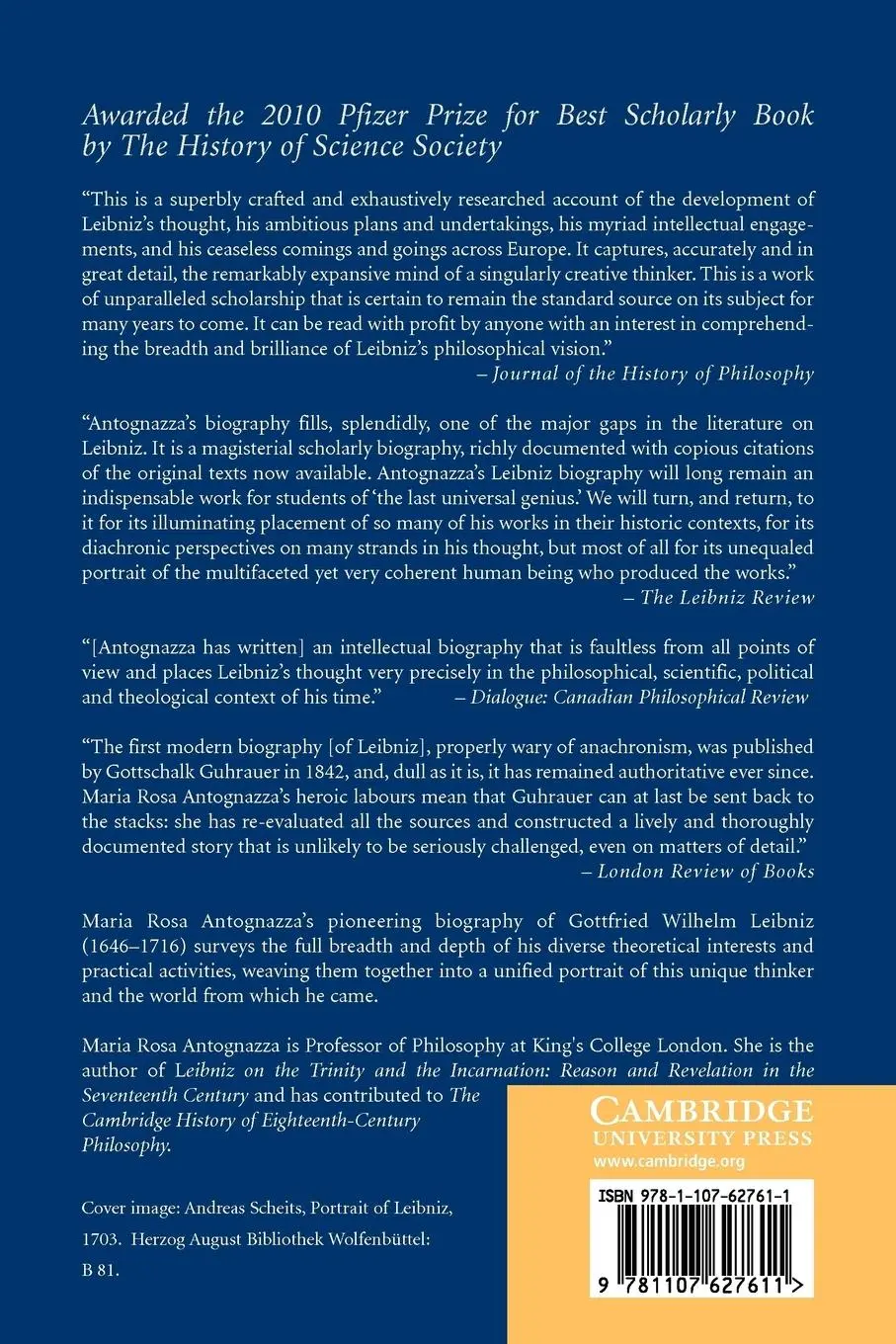 Rückseite: 9781107627611 | Leibniz | An Intellectual Biography | Maria Rosa Antognazza | Buch