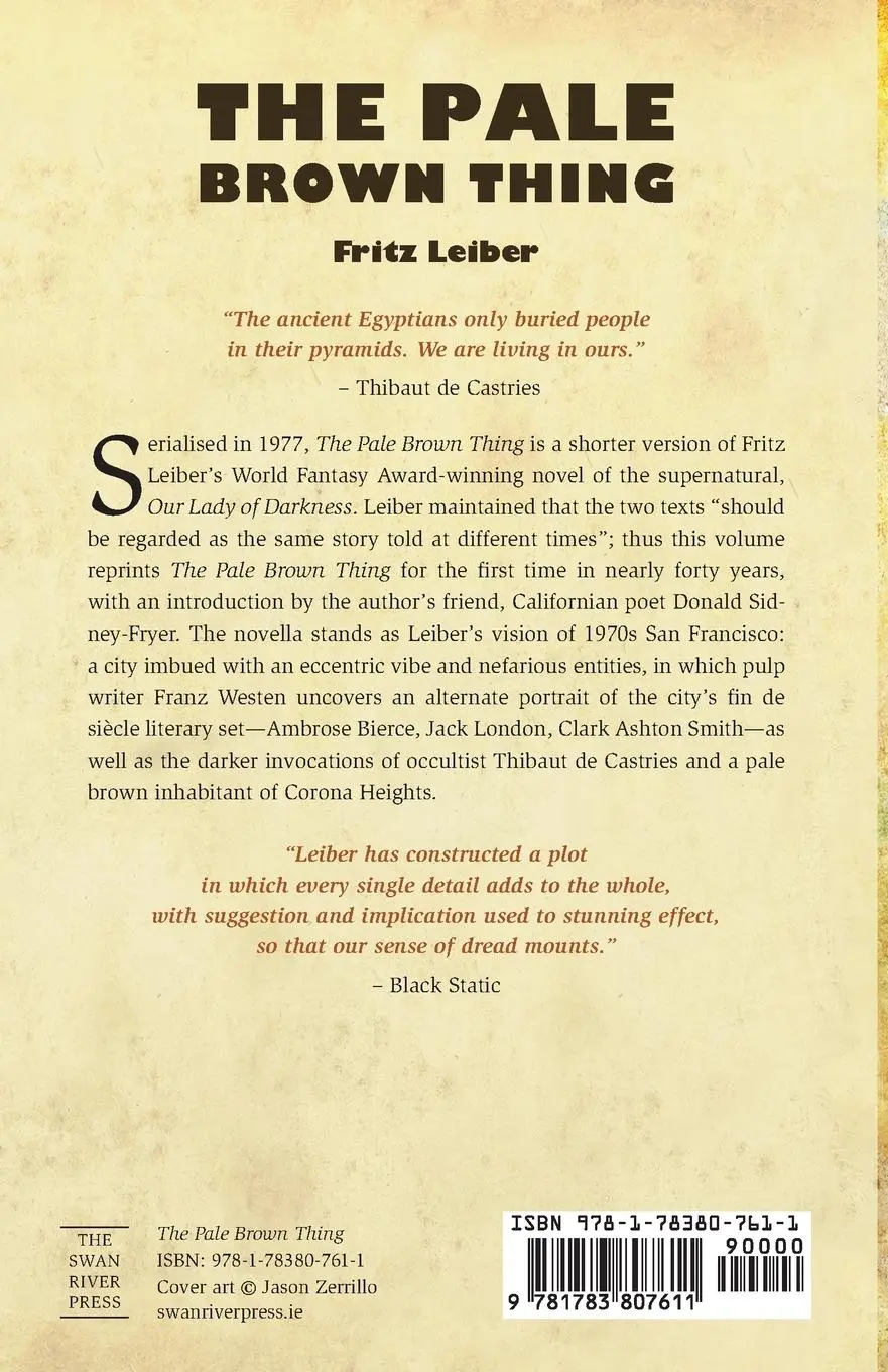 Rückseite: 9781783807611 | The Pale Brown Thing | Fritz Leiber | Taschenbuch | Englisch | 2022