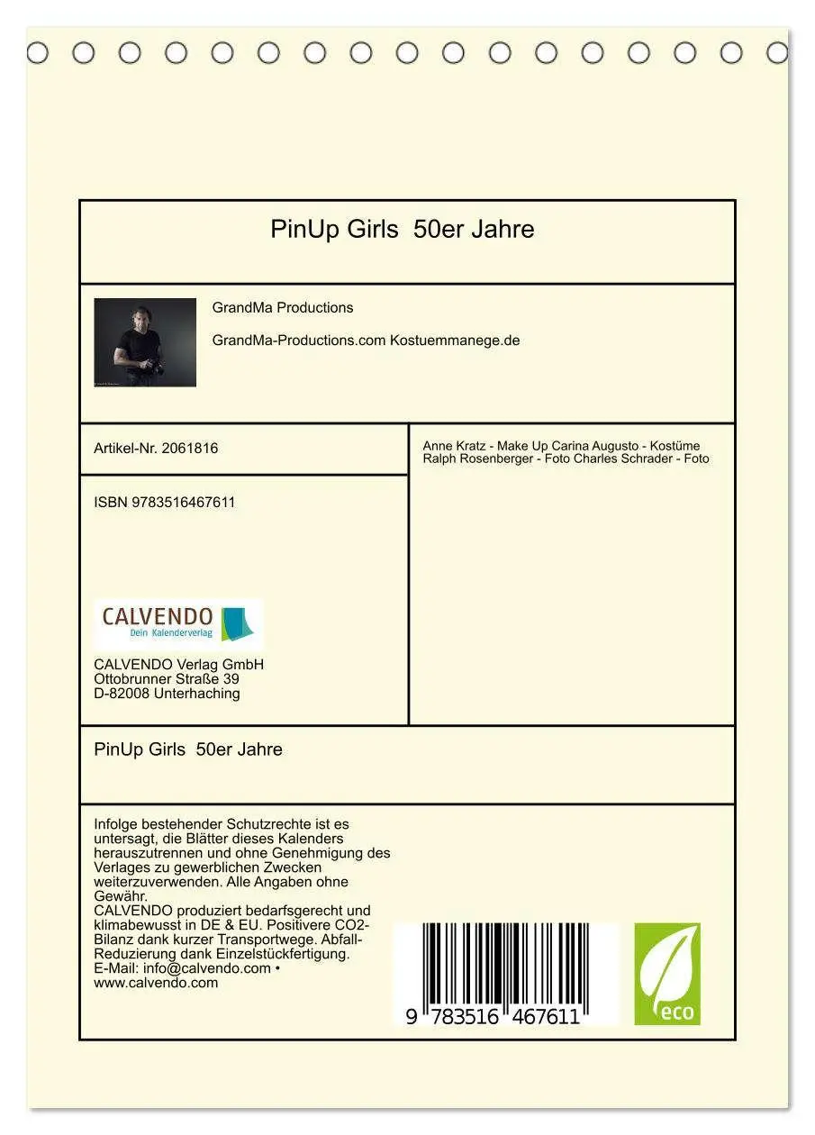 Bild: 9783516467611 | PinUp Girls 50er Jahre (Tischkalender 2026 DIN A5 hoch), CALVENDO...