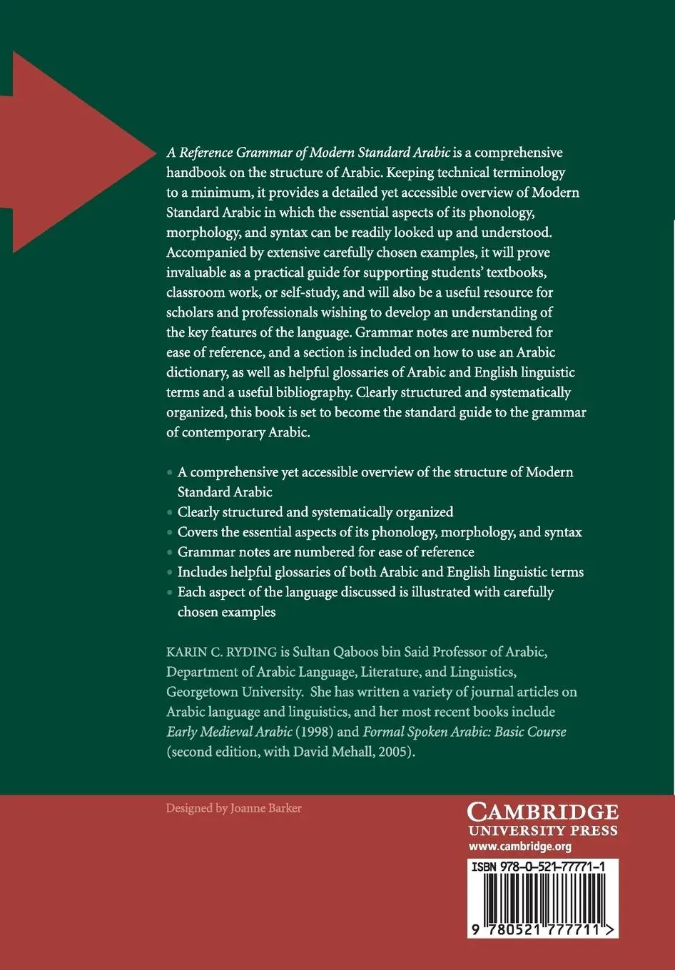 Rückseite: 9780521777711 | A Reference Grammar of Modern Standard Arabic | Karin C. Ryding | Buch