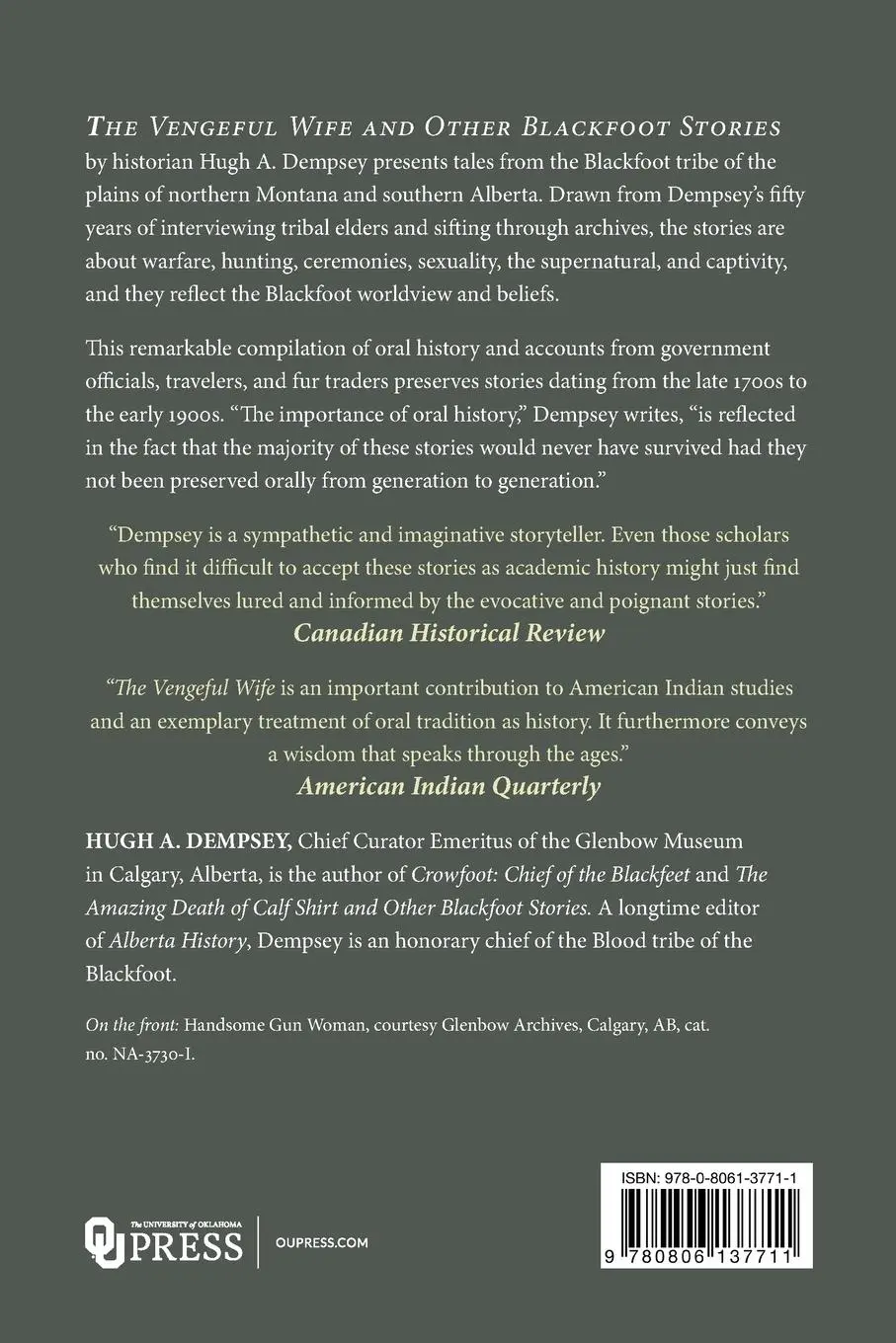 Rückseite: 9780806137711 | The Vengeful Wife and Other Blackfoot Stories | Hugh Aylmer Dempsey