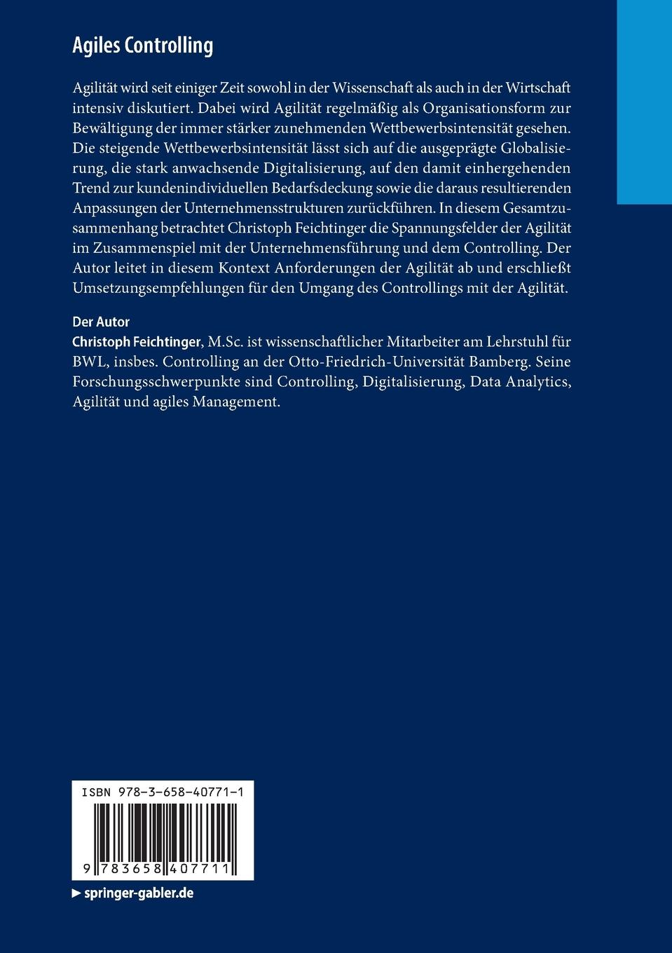 Rückseite: 9783658407711 | Agiles Controlling | Anforderungen und Umsetzungsempfehlungen | Buch