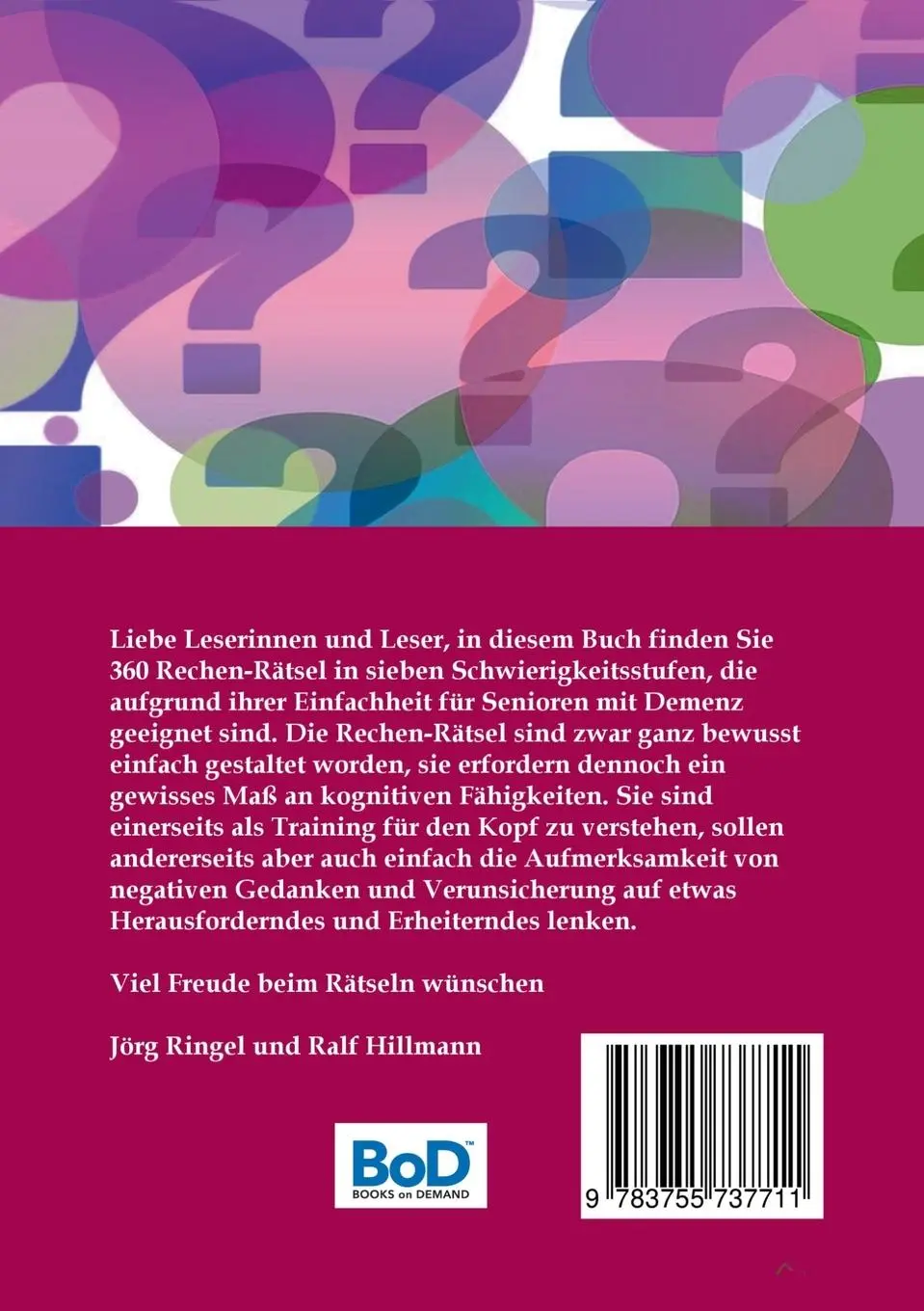 Rückseite: 9783755737711 | Buch für Senioren mit Demenz - 360 einfache Rechen-Rätsel /...