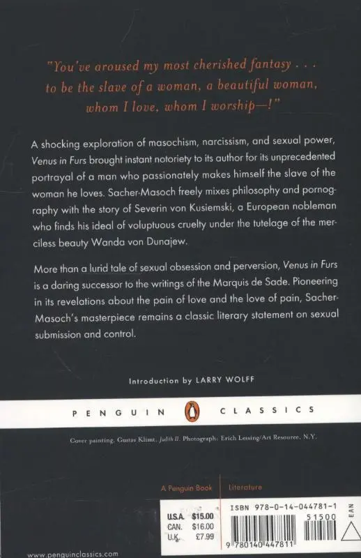Rückseite: 9780140447811 | Venus in Furs | Leopold von Sacher-Masoch | Taschenbuch | Englisch