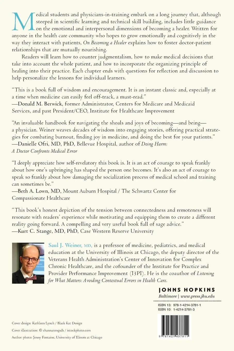 Rückseite: 9781421437811 | On Becoming a Healer | Saul J Weiner | Taschenbuch | Englisch | 2020