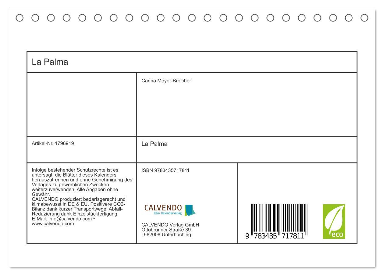 Bild: 9783435717811 | La Palma (Tischkalender 2025 DIN A5 quer), CALVENDO Monatskalender