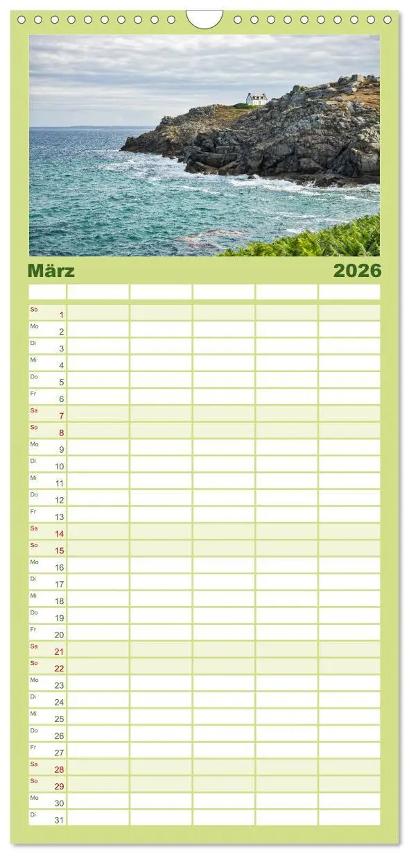 Bild: 9783516517811 | Familienplaner 2026 - Sehnsucht Bretagne mit 5 Spalten...