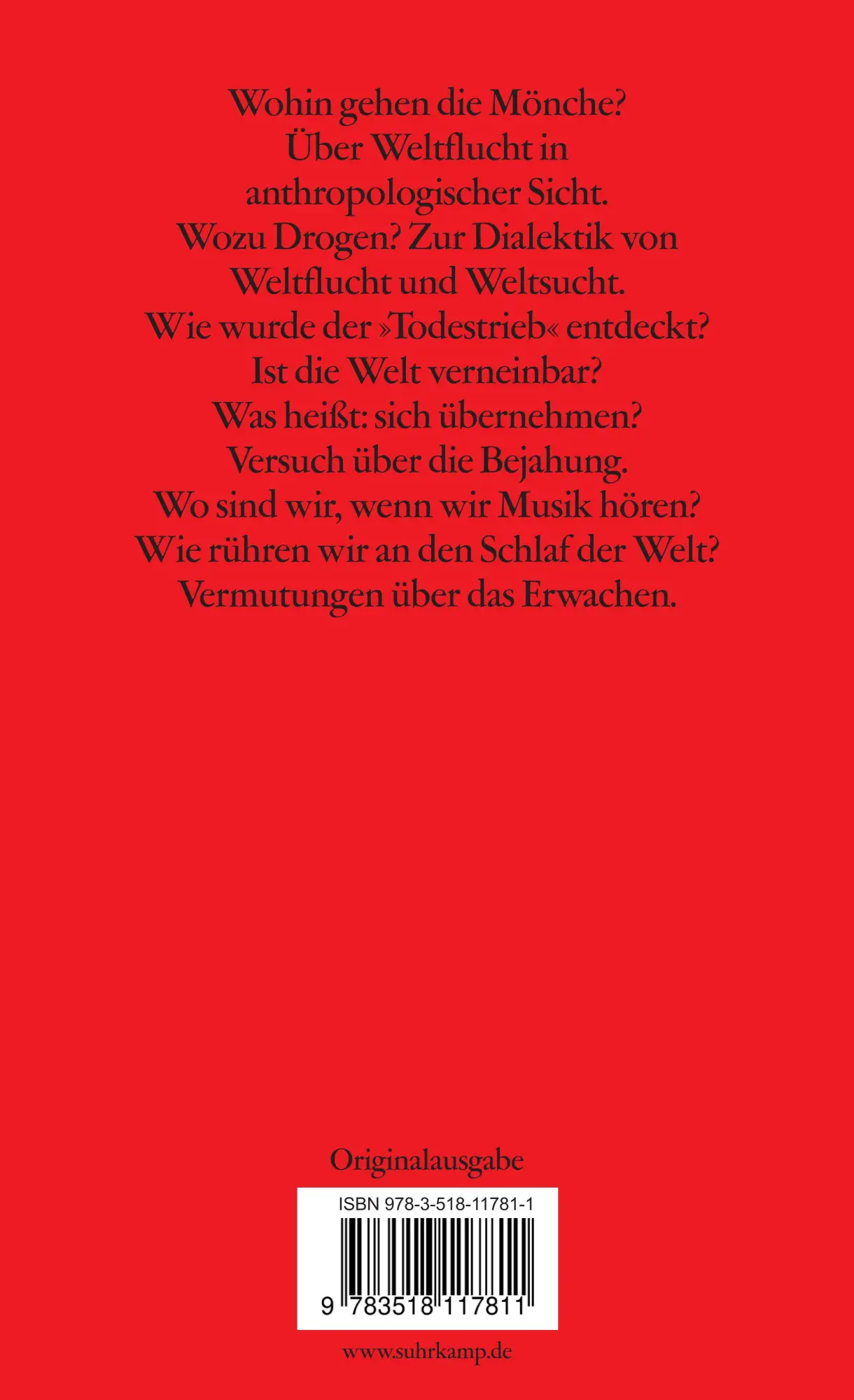Rückseite: 9783518117811 | Weltfremdheit | Peter Sloterdijk | Taschenbuch | edition suhrkamp