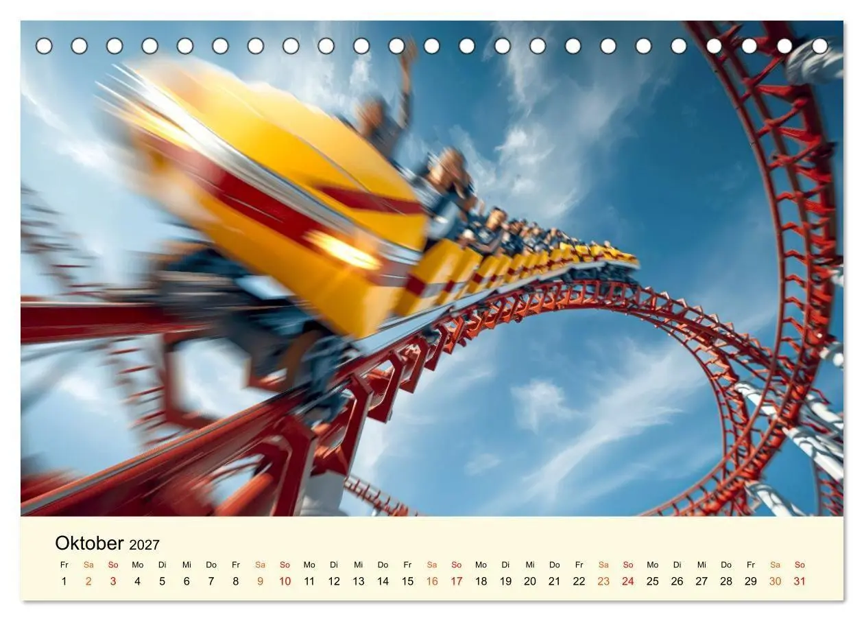 Bild: 9783594287811 | Achterbahn - High Tech, High Speed, High Thrill (Tischkalender 2027...
