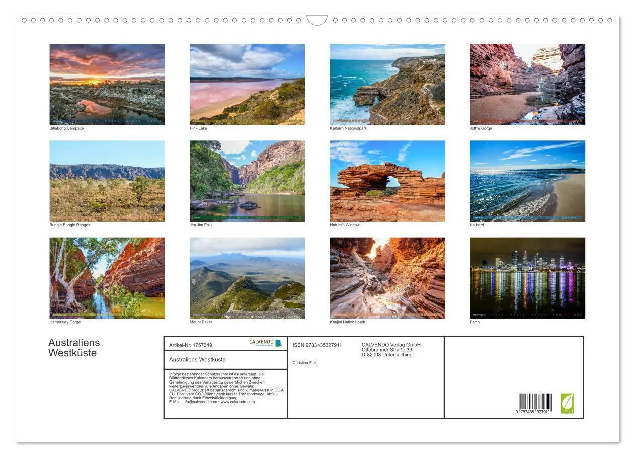 Bild: 9783435327911 | Australiens Westküste (Wandkalender 2025 DIN A2 quer), CALVENDO...