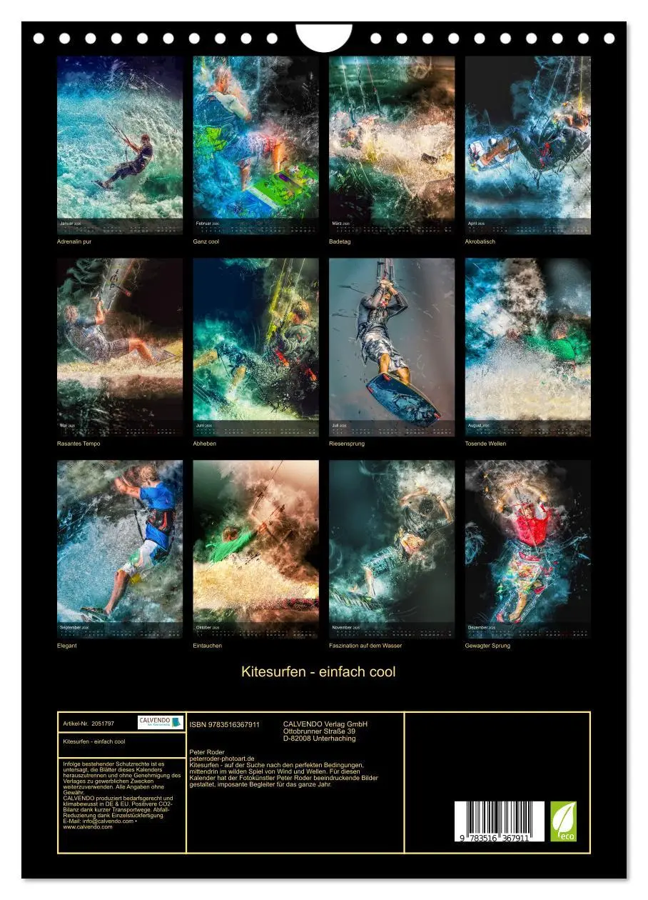 Bild: 9783516367911 | Kitesurfen - einfach cool (Wandkalender 2026 DIN A4 hoch), CALVENDO...