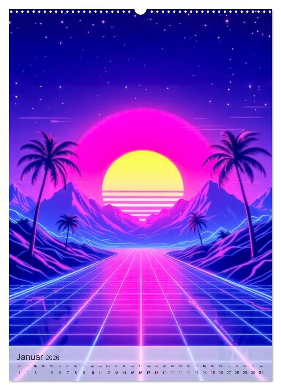 Bild: 9783516747911 | Back to the Eighties - Electric Neon Nights (Wandkalender 2026 DIN...