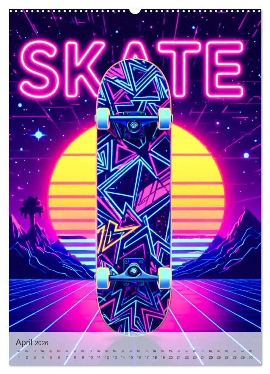 Bild: 9783516747911 | Back to the Eighties - Electric Neon Nights (Wandkalender 2026 DIN...