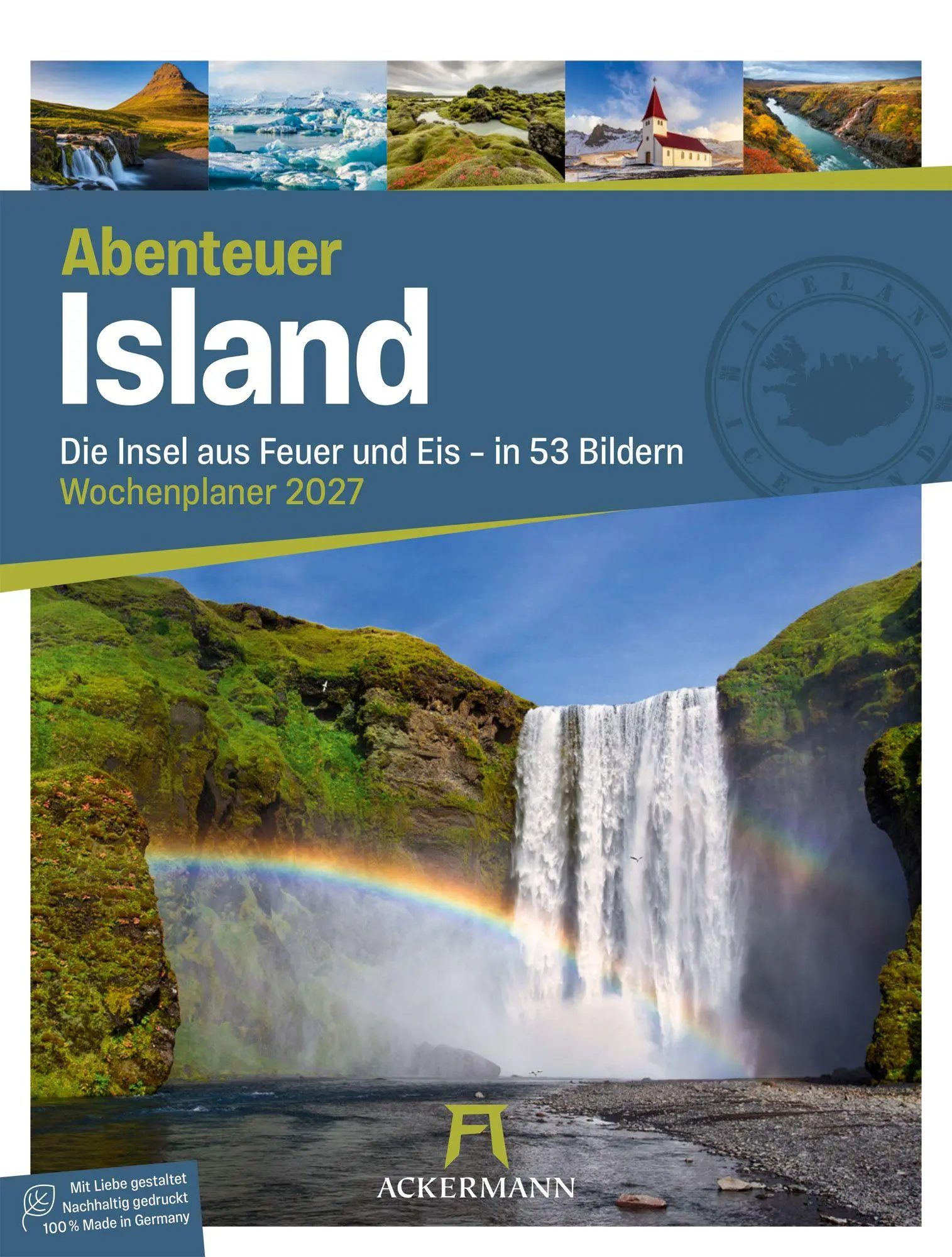 Cover: 9783838427911 | Island Wochenplaner Kalender 2027 Die Insel aus Feuer und Eis | GmbH