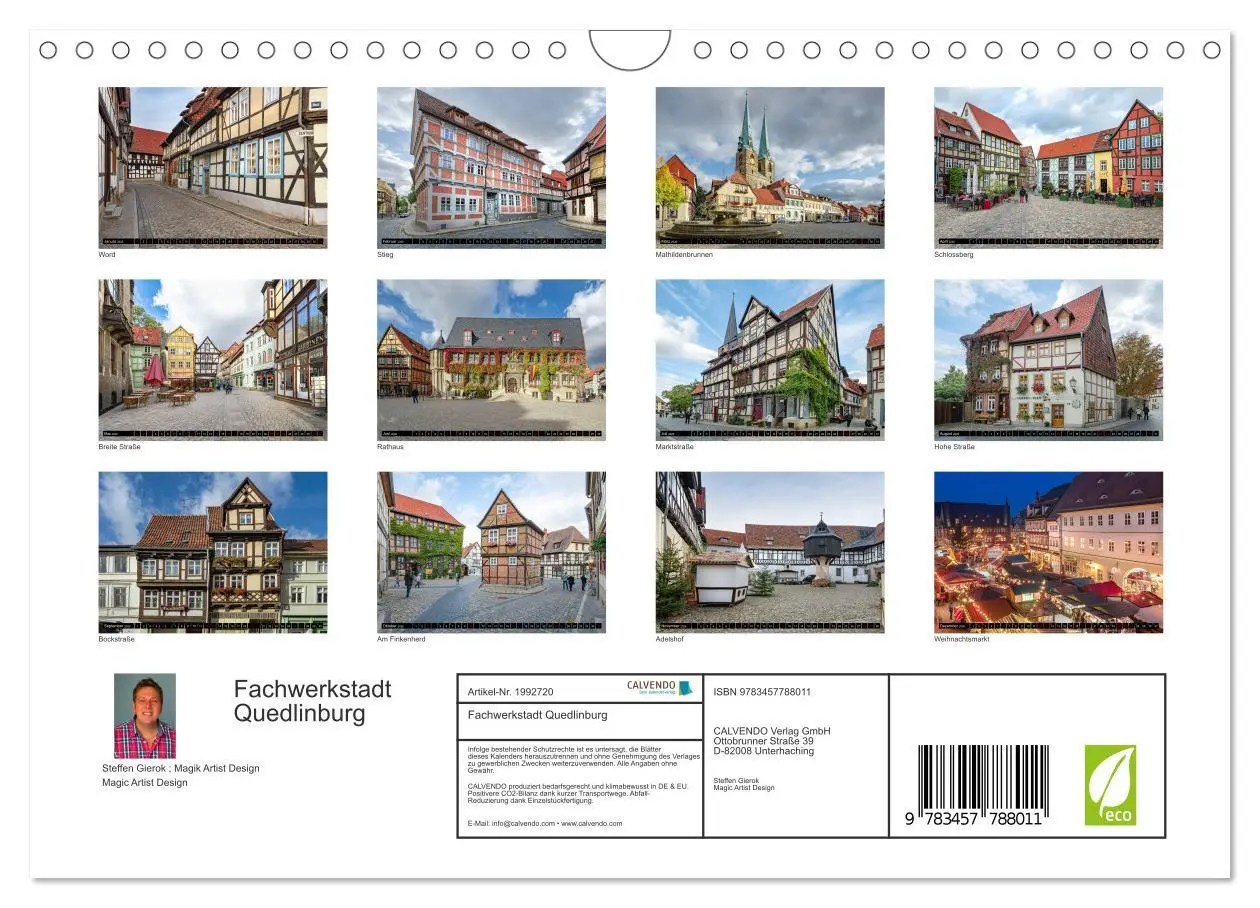 Bild: 9783457788011 | Fachwerkstadt Quedlinburg (Wandkalender 2026 DIN A4 quer), CALVENDO...