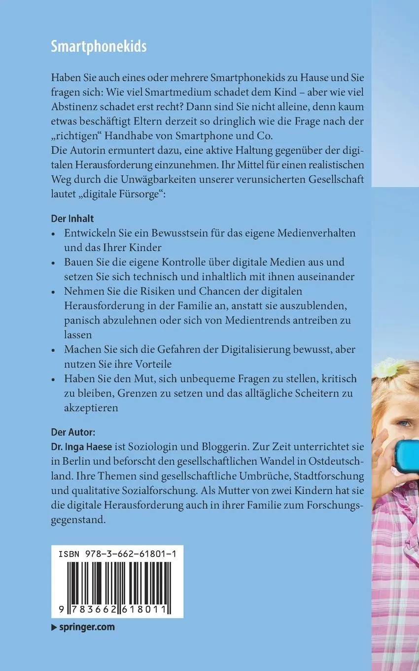 Rückseite: 9783662618011 | Smartphonekids | Inga Haese | Taschenbuch | xi | Deutsch | 2020